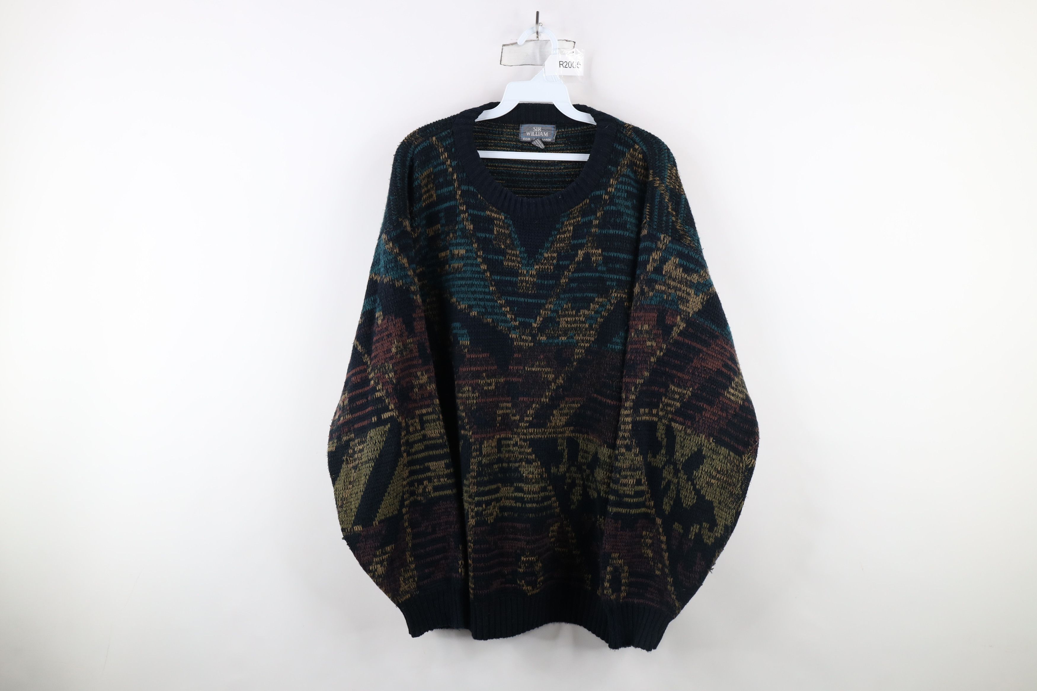 Vintage Vintage 90s Coogi Style Rainbow Geometric Knit Sweater Size US XXL / EU 58 / 5 - 1 Thumbnail