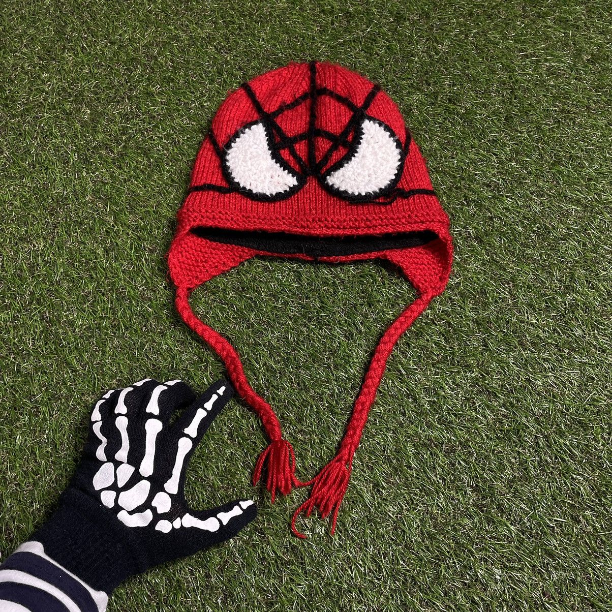 Vintage Y2K Spider Graphic Knit Beanie Streetwear Alt Grunge Slim OS Size ONE SIZE - 1 Thumbnail