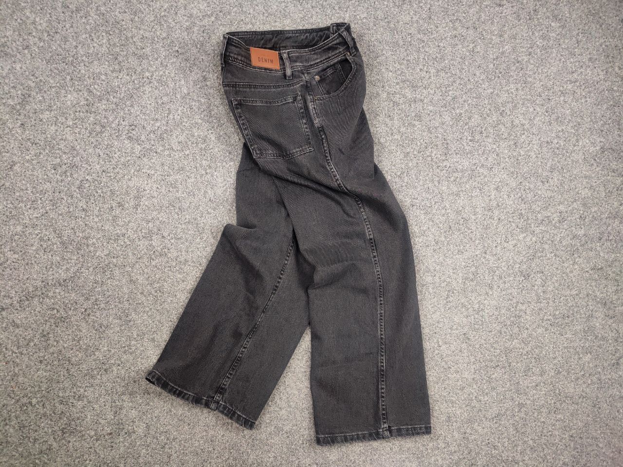 Sezane Sezane Paris Design Dark Gray Wide Leg Denim Jeans Size 36" / US 14 / IT 50 - 8 Thumbnail