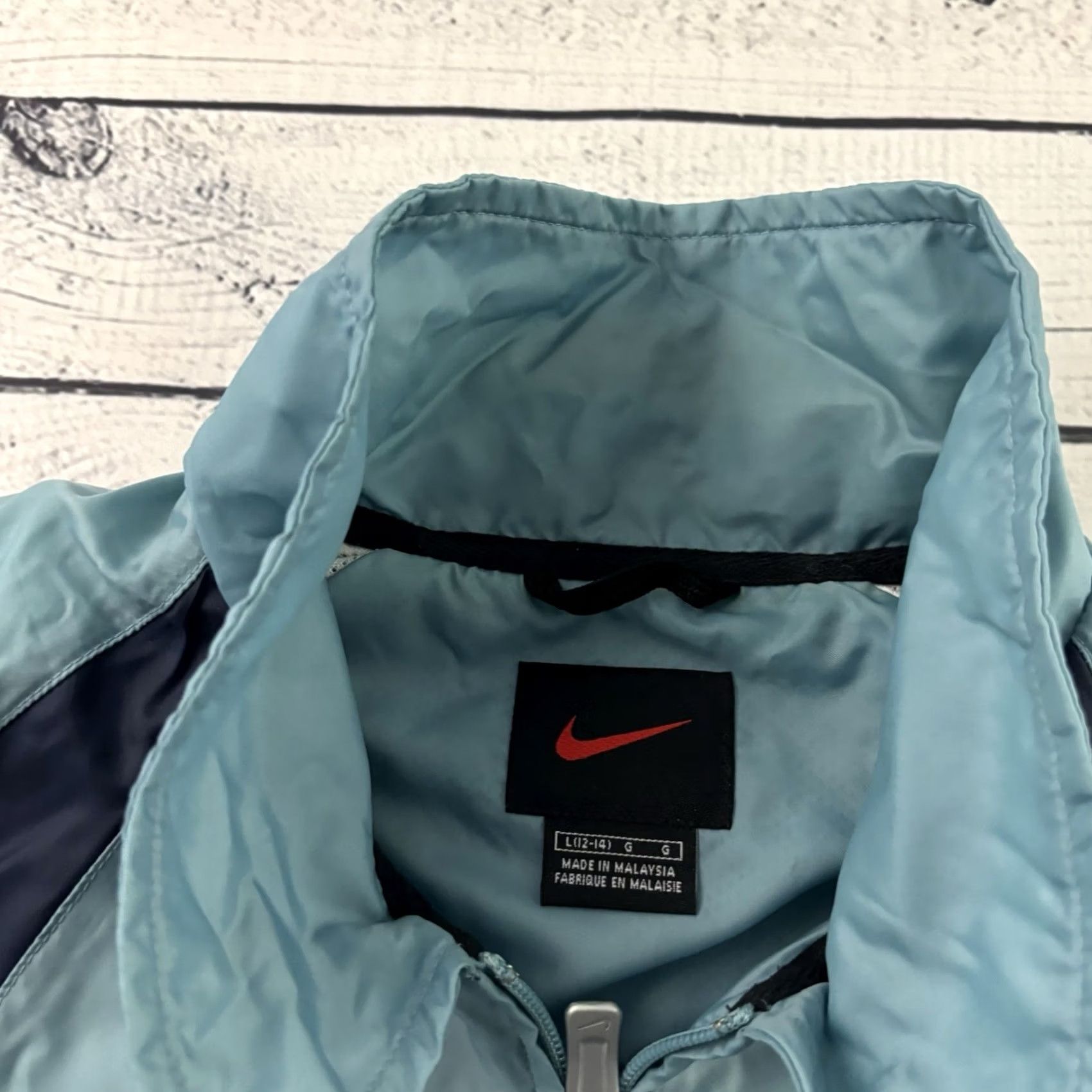 Nike VINTAGE Nike Full Zip Athletic Track Jacket Women L Blue Nike Full Zip Track Jacket Women L Blue Size L / US 10 / IT 46 - 3 Thumbnail