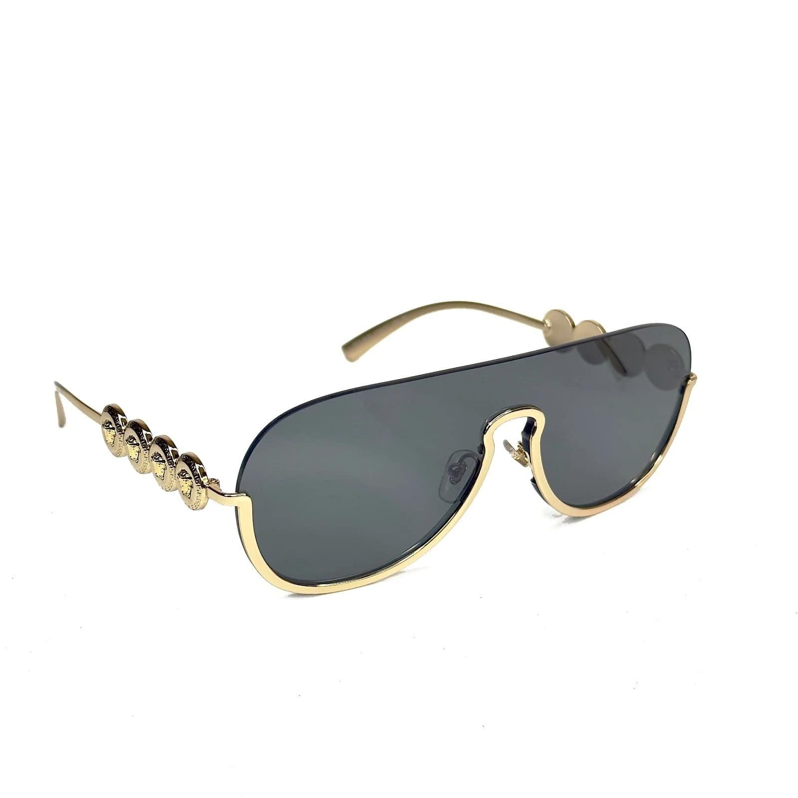 Versace VERSACE VE2215 2215 Coin Medusa Stud Gold Black Pilot Mask Size ONE SIZE - 2 Thumbnail