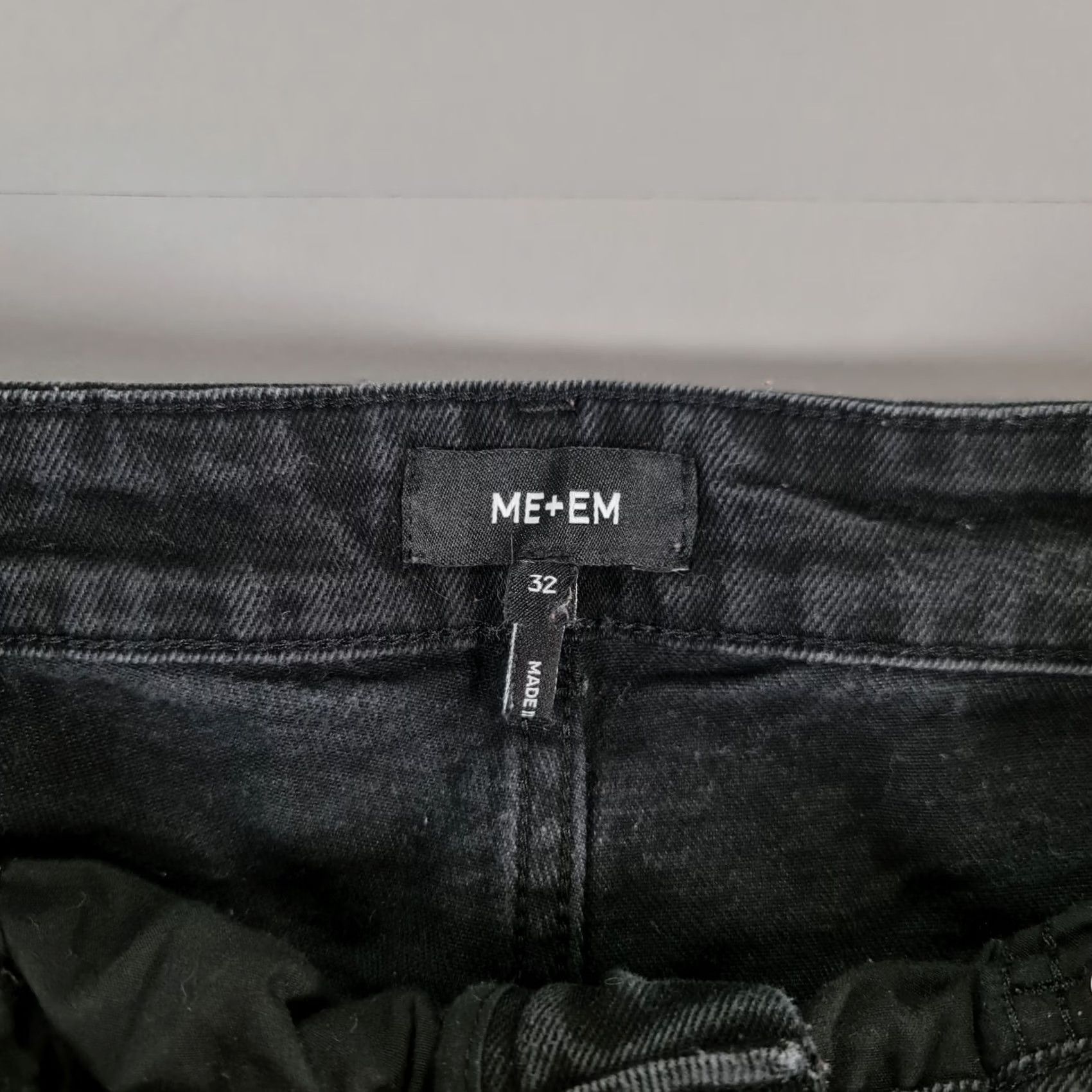 ME+EM ME+EM Womens Jeans Black W32 L29 Slim Fit Tapered Stretch Denim Zip Fly Jeans Women Mens Size 24" / US 00 / IT 34 - 4 Thumbnail