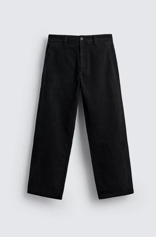 Zara Textured Straight Fit Pants Size US 31 - 1 Thumbnail