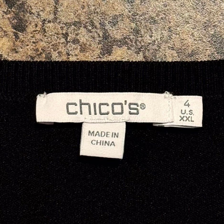 Chicos NWT Chicos Sweater Black Chandelier Crystal Embellished XXL Size 3XL / US 20-22 - 4 Thumbnail