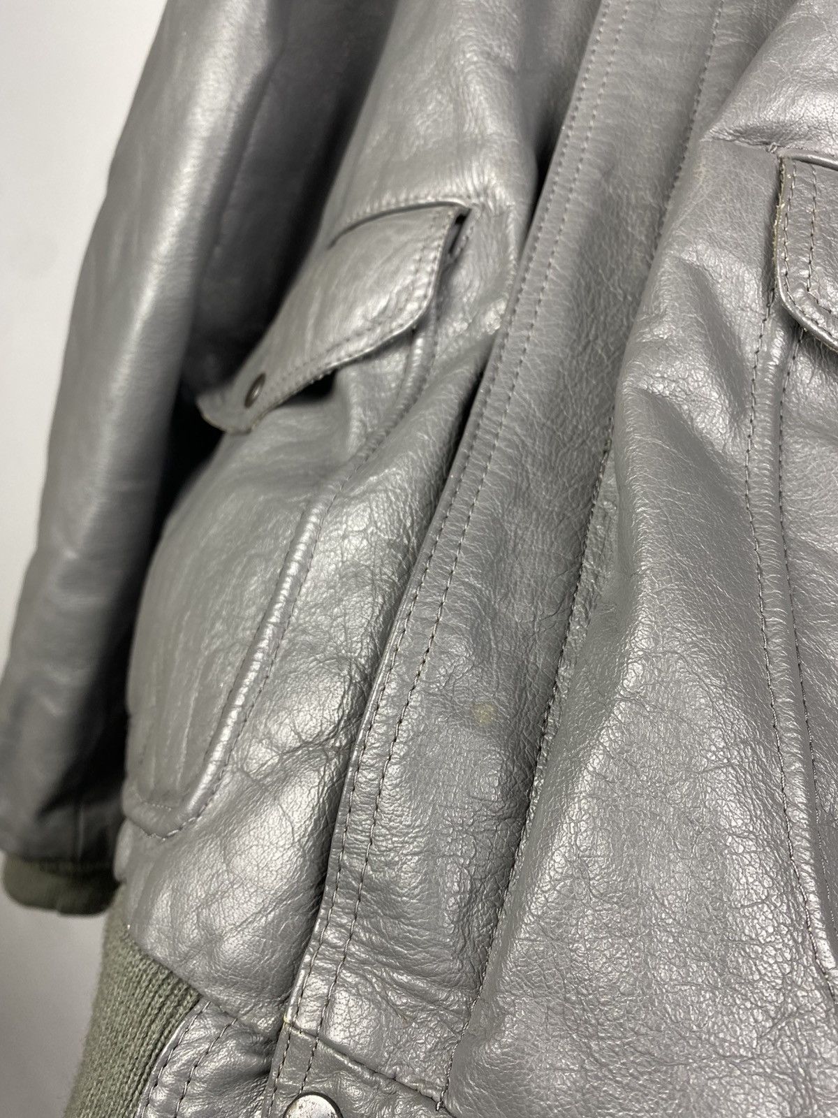 Leather × Vintage Vintage Genuine Leather MOTO Bomber Jacket Rock Punk Size US M / EU 48-50 / 2 - 6 Thumbnail