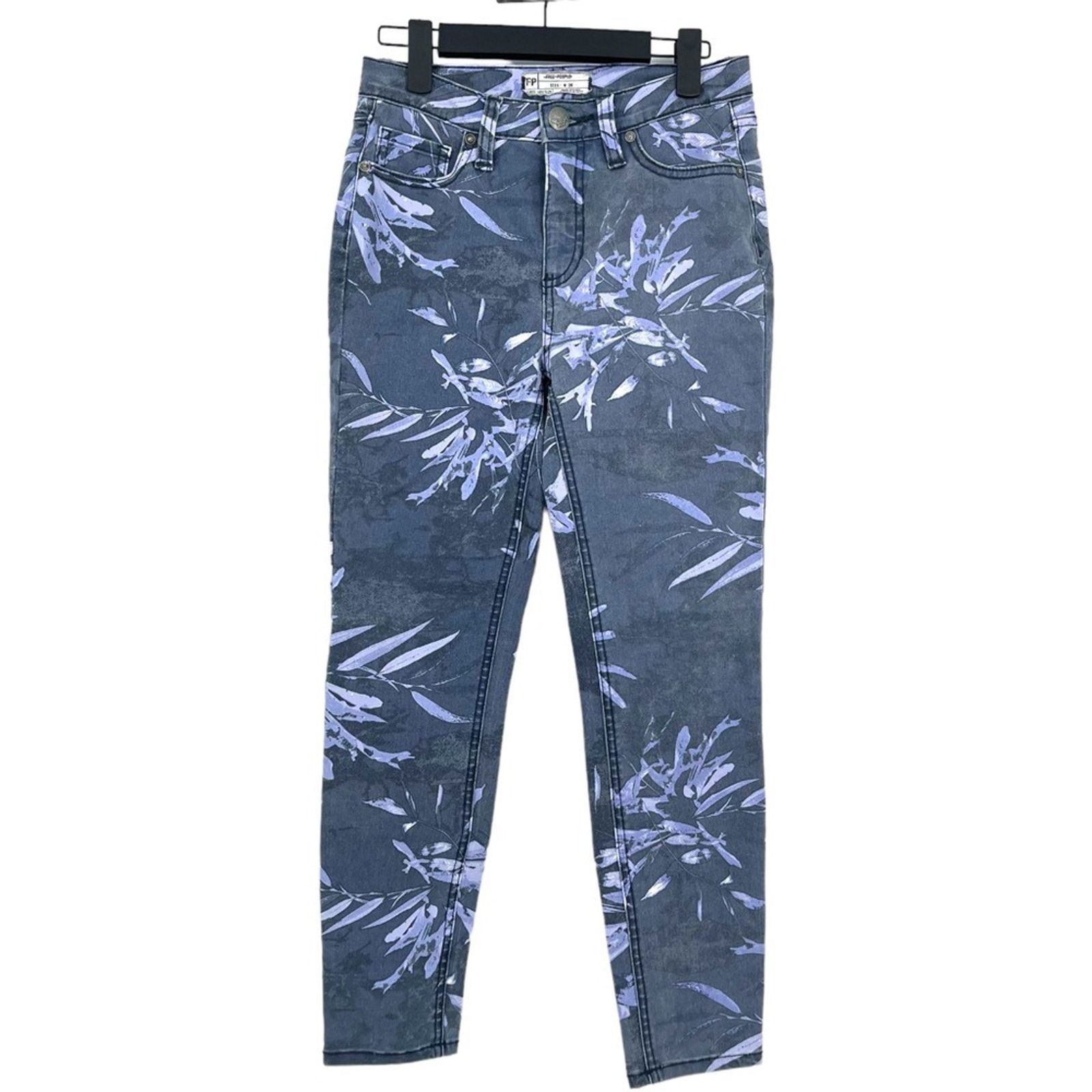 Free People Free People Blue Bamboo Mid Rise Ankle Skinny Jeans Size 26 Size 26" / US 2 / IT 38 - 1 Thumbnail