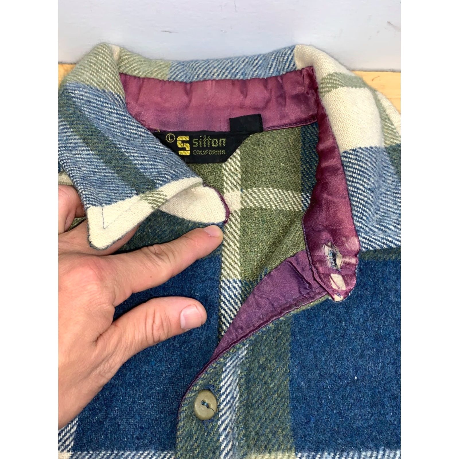 Vintage VINTAGE Silton California Flannel Button Up Shirt Mens L Blue Long Sleeve Size US L / EU 52-54 / 3 - 4 Thumbnail