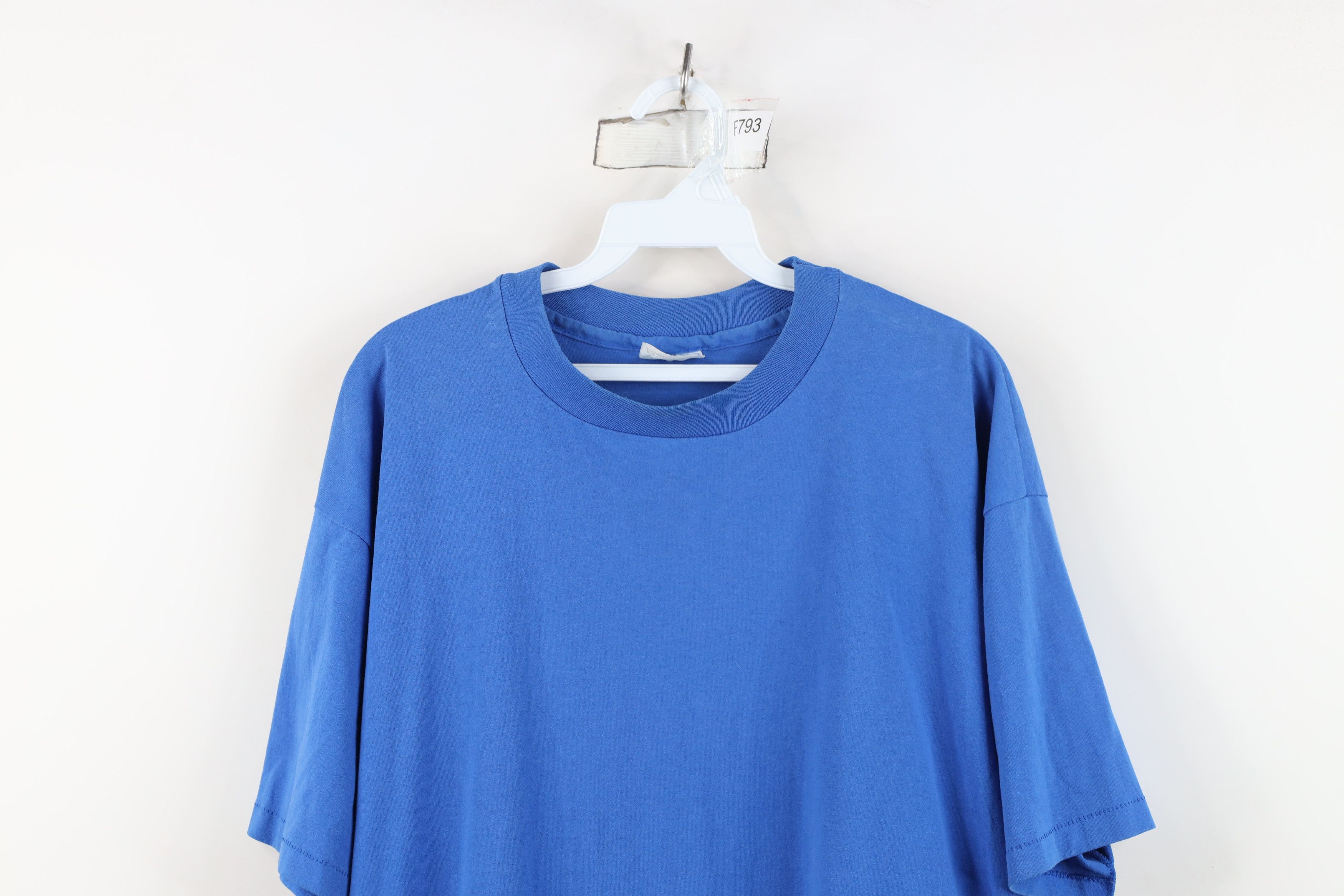 Hanes Vintage 80s 90s Hanes Short Sleeve T-Shirt Royal Blue USA Size US XL / EU 56 / 4 - 2 Thumbnail