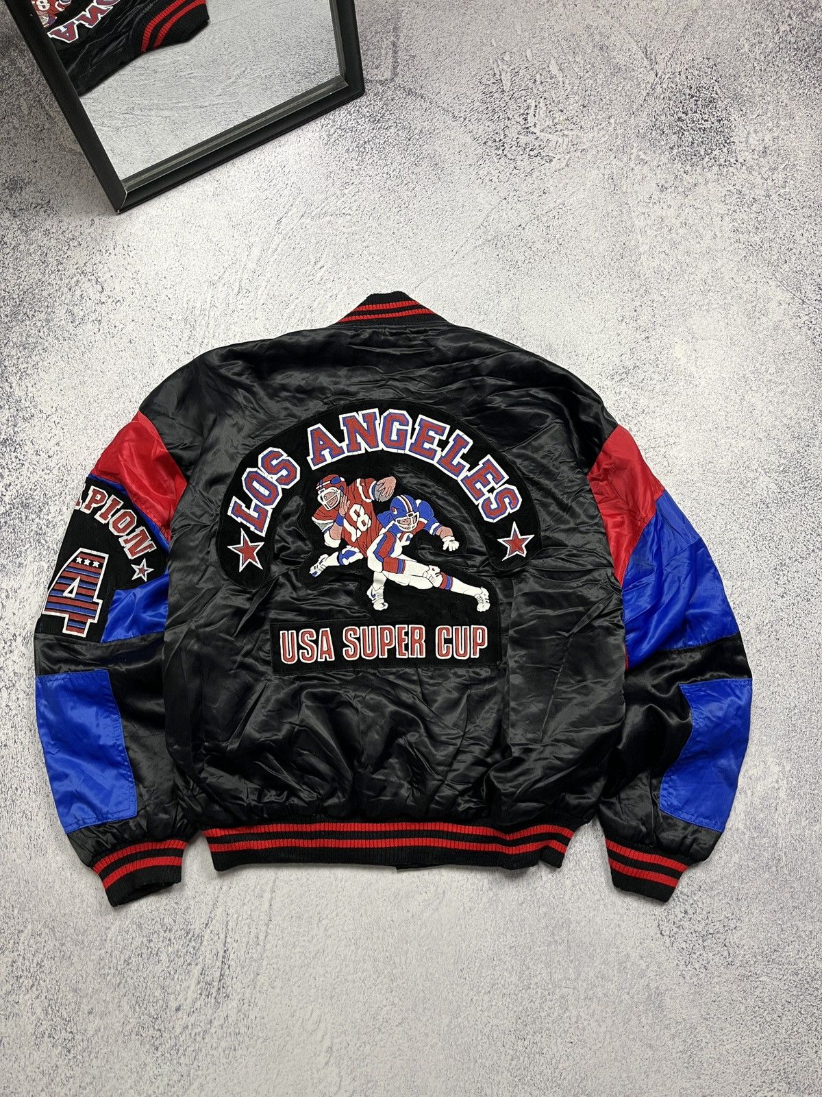Vintage Vintage Retro Varsity Bomber Jacket USA Los Angeles Cup Rare Size US XL / EU 56 / 4 - 11 Thumbnail