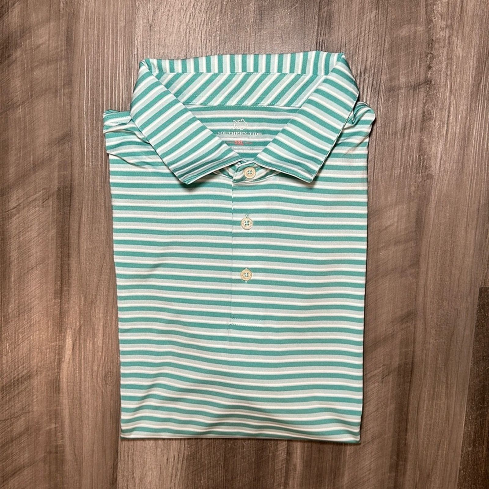 Southern Tide Southern Tide Gulf Stripe Performance Polo - 2XL Size US XXL / EU 58 / 5 - 1 Thumbnail
