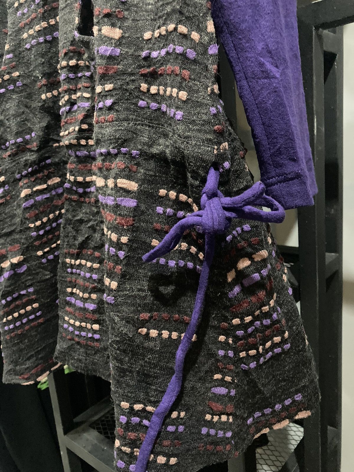 Japanese Brand Inde Dress Double Layer Classic Knit RAG style Size L / US 10 / IT 46 - 4 Thumbnail