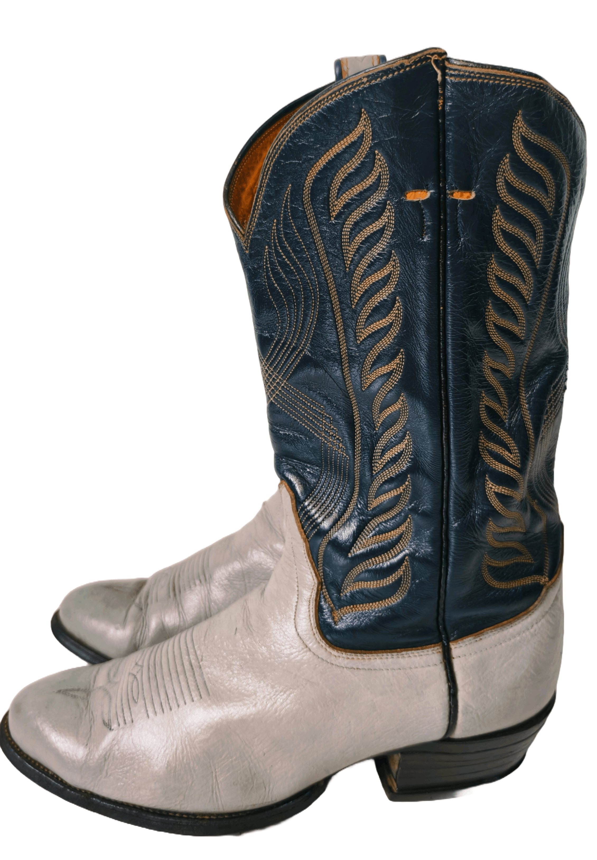 Cowboy Equipment Tony Lama Cowboy Boots Grey/Dark Blue Mens US10EE Style 8056 Size US 10 / EU 43 - 6 Thumbnail