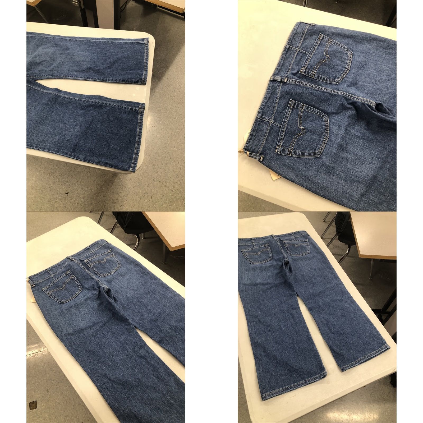 Vintage Halogen Women’s Denim Straight Leg Capri Jeans 12 Medium Wash 34x25 5-Pocket Modern Rise Mid Blue Size 34" / US 12 / IT 48 - 8 Thumbnail