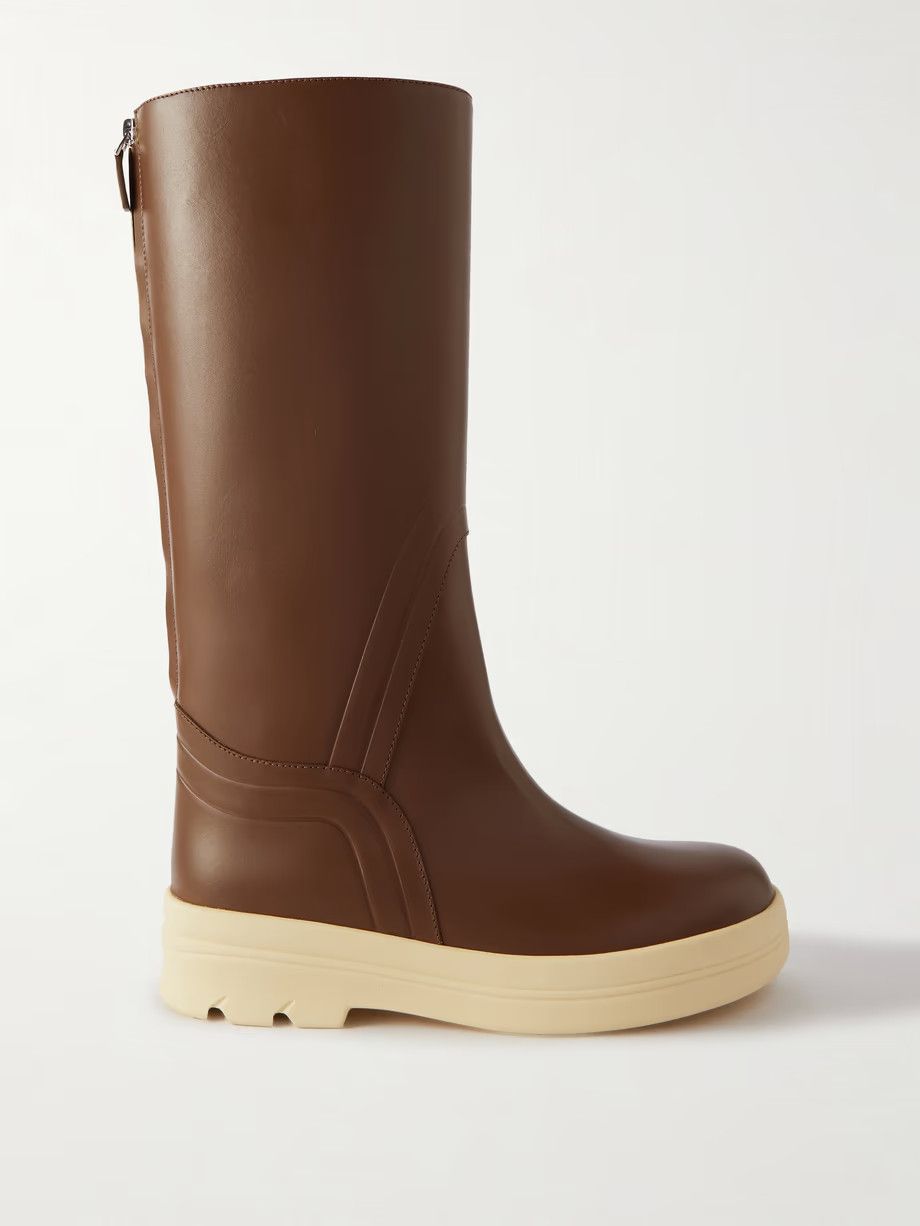 Loro Piana o1srvl11e0225 Leather Knee Boots in Brown Size US 10 / IT 40 - 1 Thumbnail