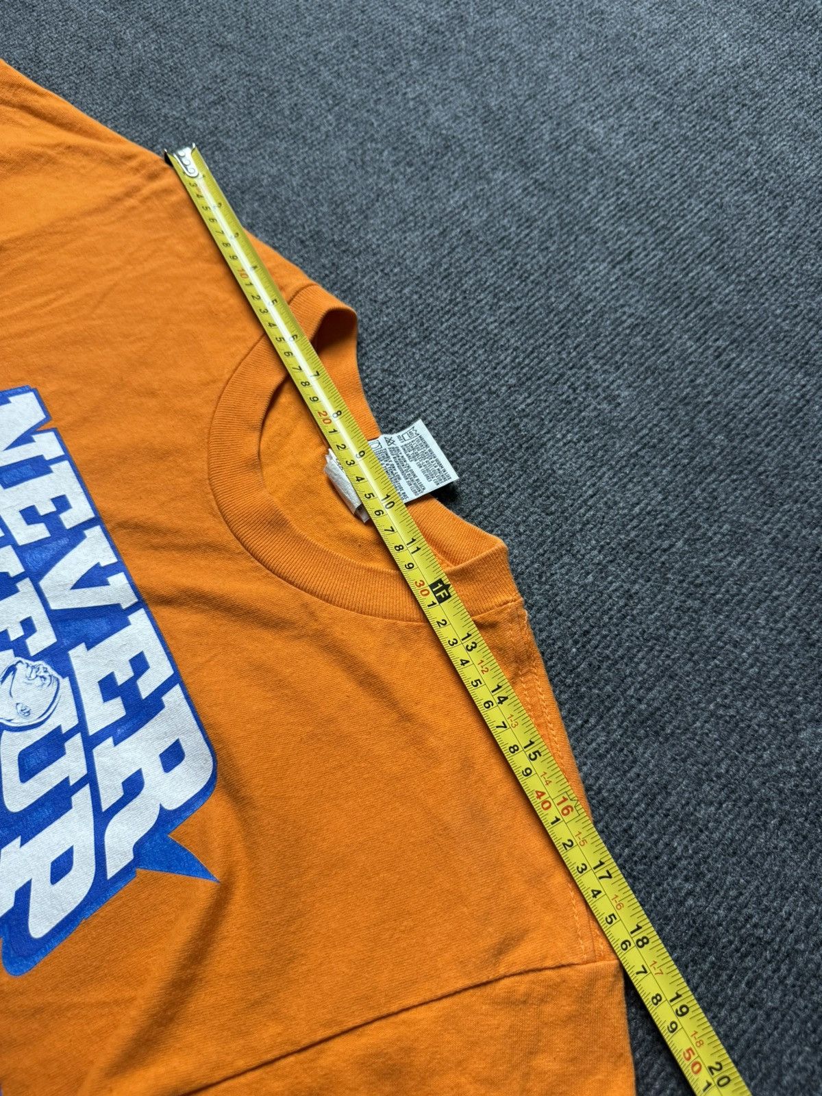 WWE WWE 2008 John Cena Never Give Up Tee Orange Youth L / S Size US S / EU 44-46 / 1 - 22 Thumbnail