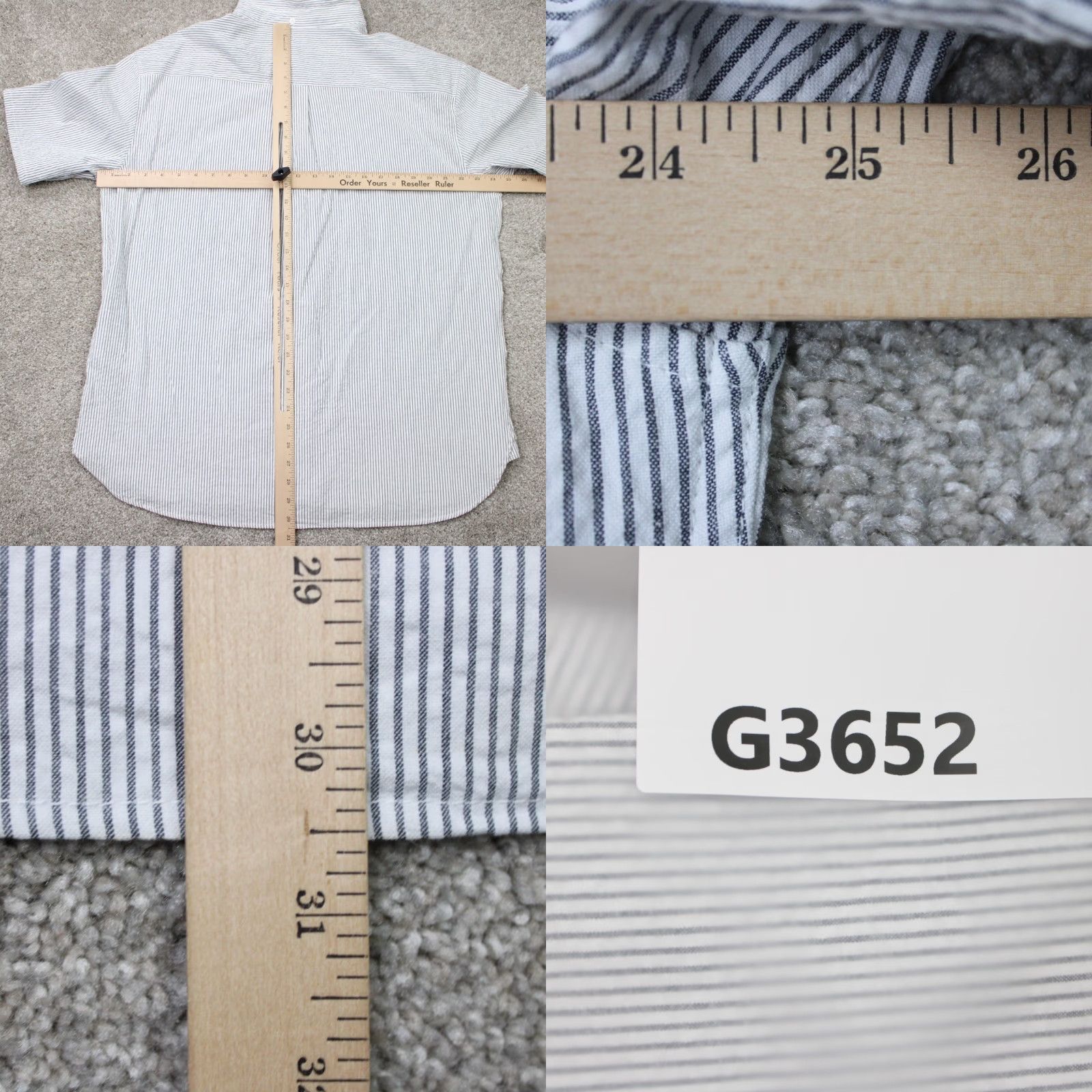 WeSC WESC Shirt Unisex Mens 2XL Womens 3XL White/Black Oden Seersucker Short Sleeve Button-Up Collared Casual Size XXL / US 16-18 / IT 52-54 - 9 Thumbnail