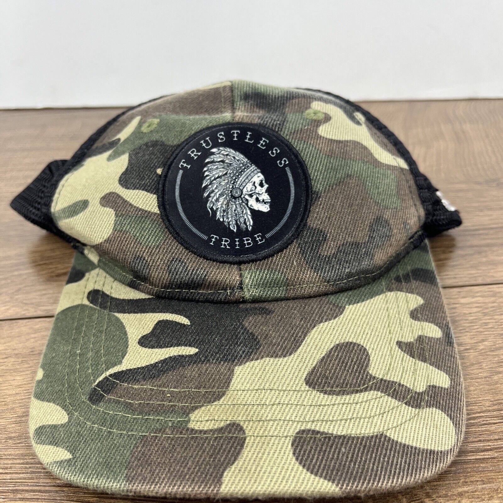 Other Trustless Tribe Hat Green Camo Hat Adjustable Adult Size Hat Size ONE SIZE - 5 Thumbnail