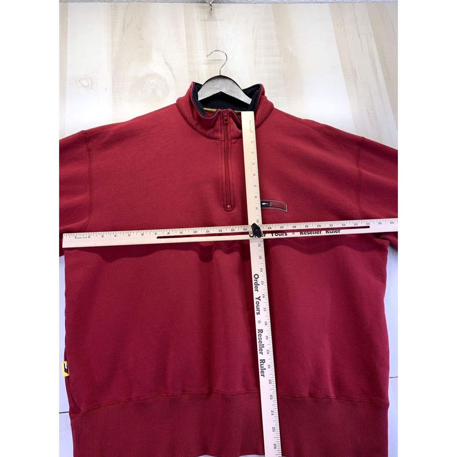 Tommy Hilfiger VINTAGE Tommy Hilfiger Athletics Mens Red 1/4 Zip Sweatshirt Pullover XL-6702 Sweatshirt Hoodie Pullover Long Sleeve Zip Mock Neck 90s Mens Size US XL / EU 56 / 4 - 5 Thumbnail