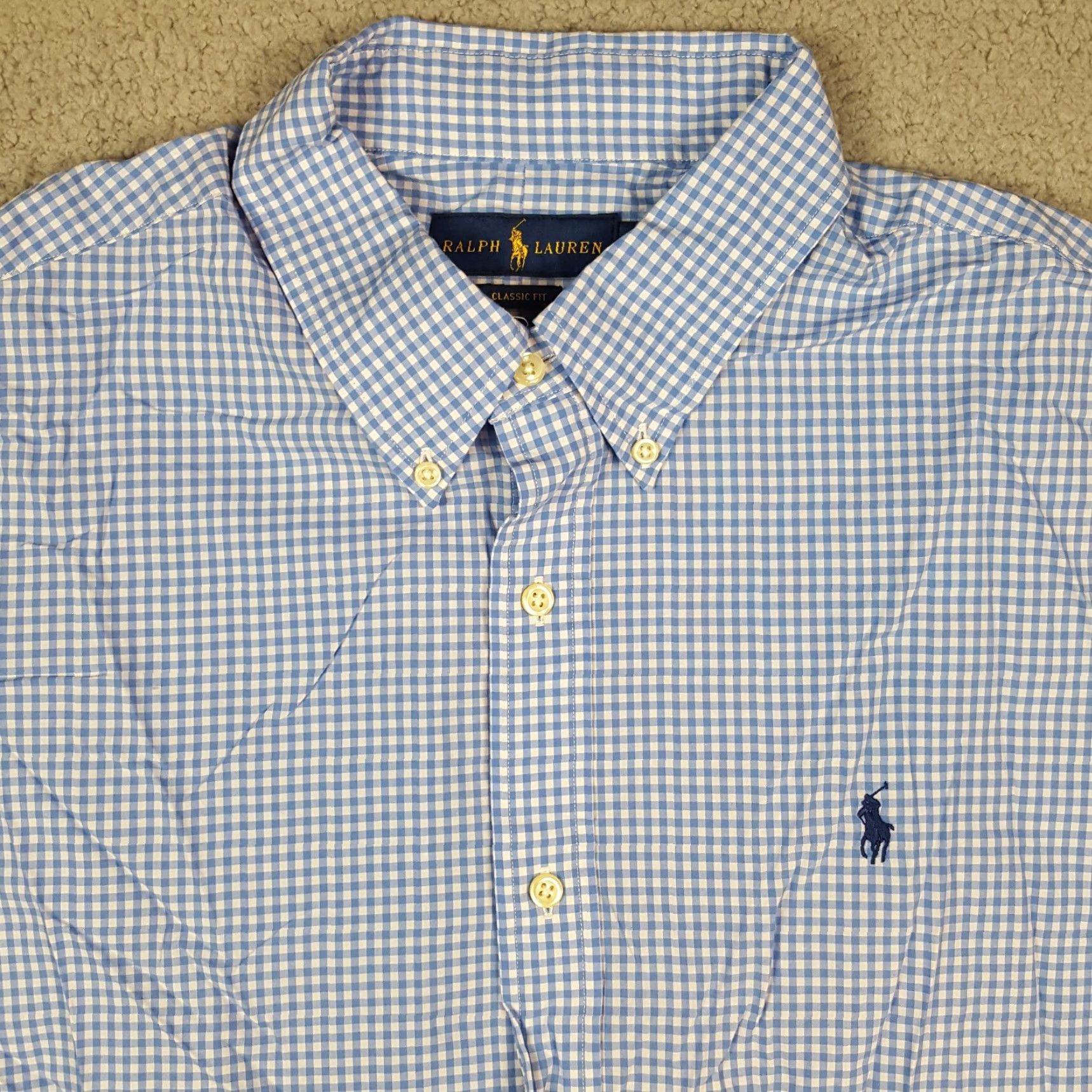Ralph Lauren VINTAGE Ralph Lauren Men’s Button-Down Shirt XL Blue Plaid Collared Gingham 90s Workwear Casual Dress Size US XL / EU 56 / 4 - 2 Thumbnail