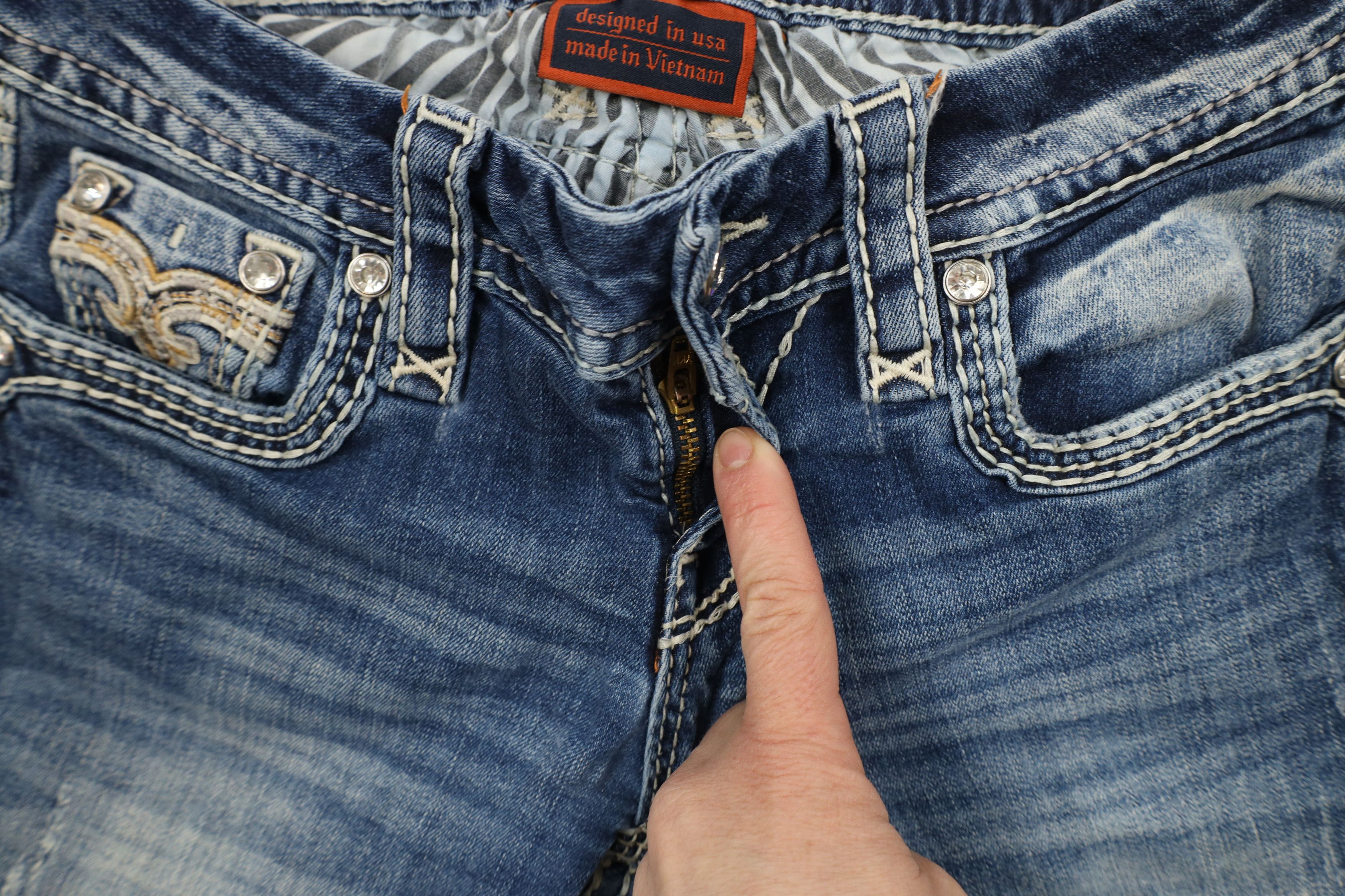 Rock Revival × Vintage Rock Revival Thick Stitch Yui Bootcut Jeweled Denim Jeans Size 26" / US 2 / IT 38 - 6 Thumbnail