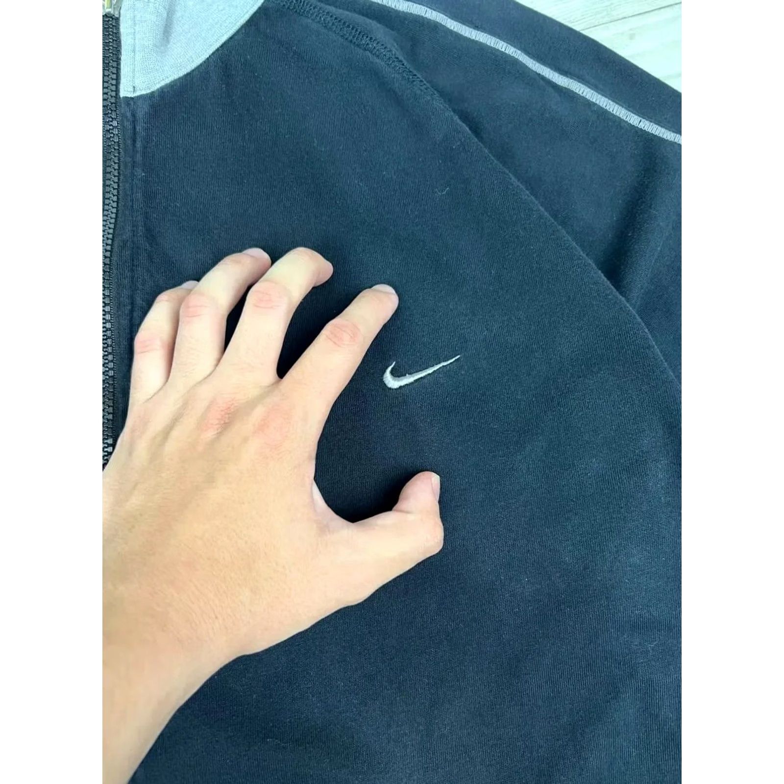 Nike VINTAGE Nike Tracksuit Jacket Pants Set 2XL Black Nike Tracksuit Mens 2XL Black Stripe Swoosh 00s Size 48R - 6 Thumbnail