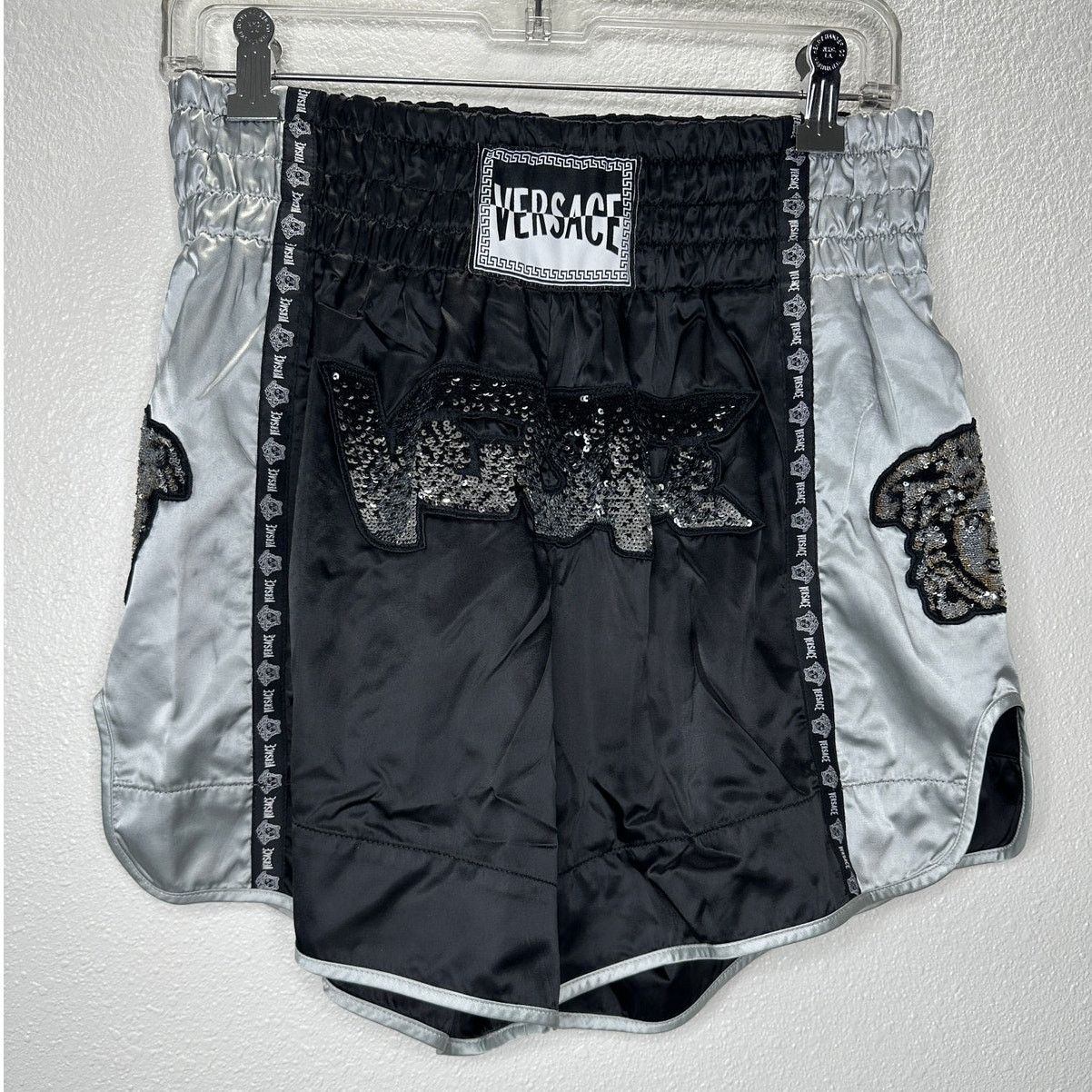 Versace Versace Muay Thai Boxing Shorts Black & Silver Sequin 48 / M Size US 32 / EU 48 - 1 Thumbnail