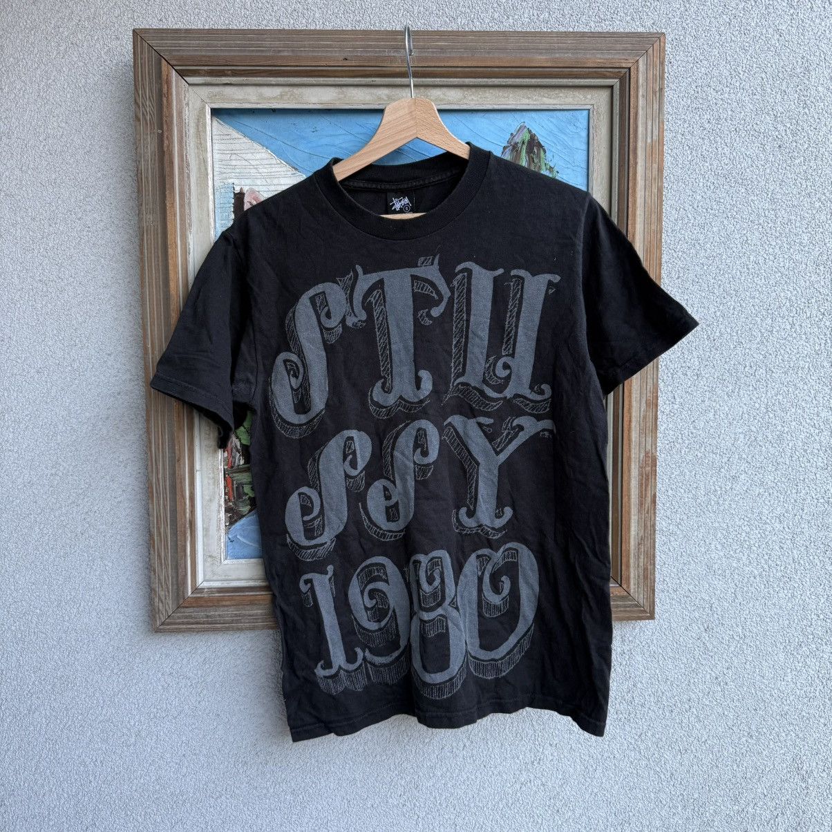 オールド スチューシー stussy ロゴ入り ロング マフラー 黒 00s 美品 old stussy オールド ステューシー モノグラム マフラー