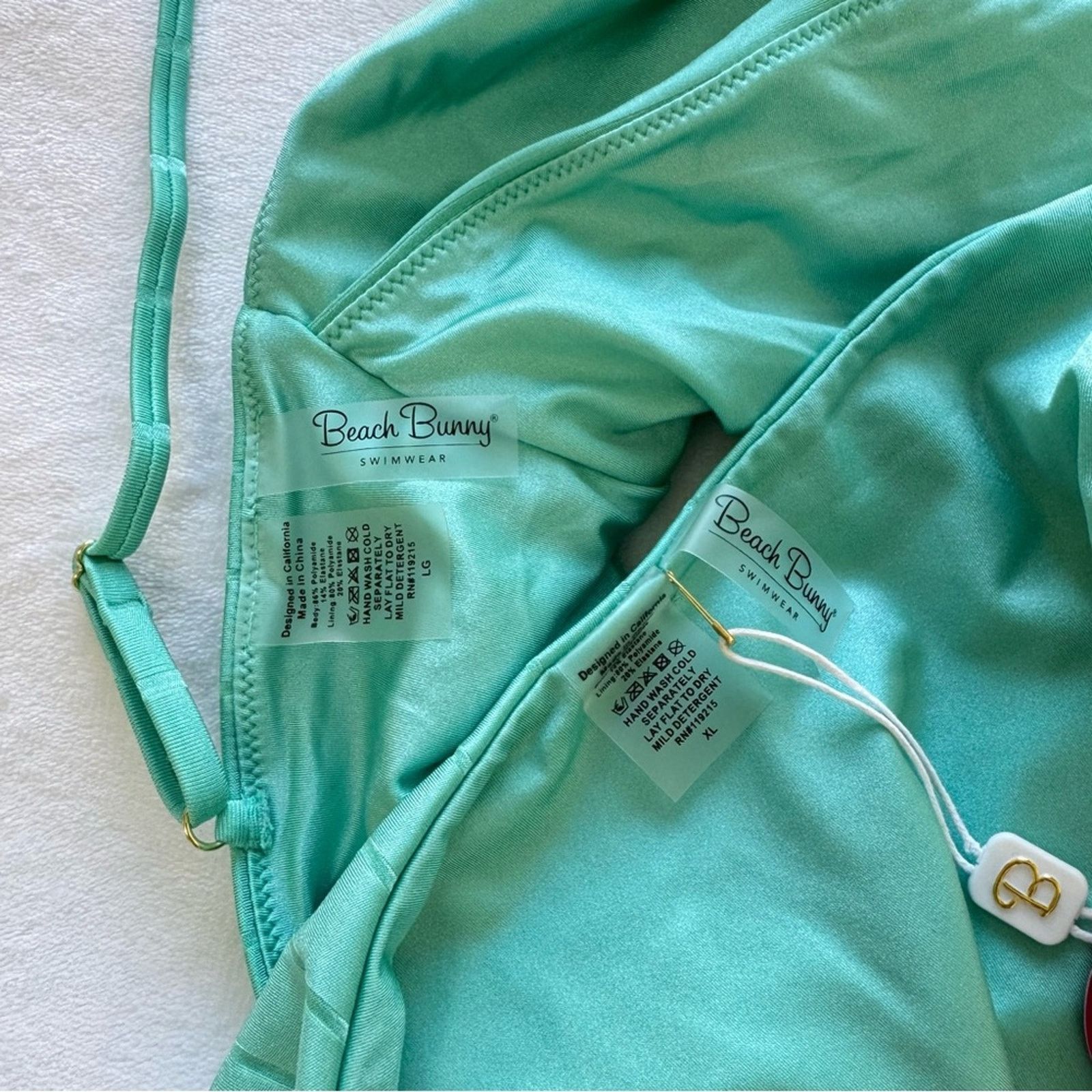 NBDN Nobrandedon NWT! Beach Bunny Aqua Women's Swimwear Set, Size L/XL Size L / US 10 / IT 46 - 16 Thumbnail