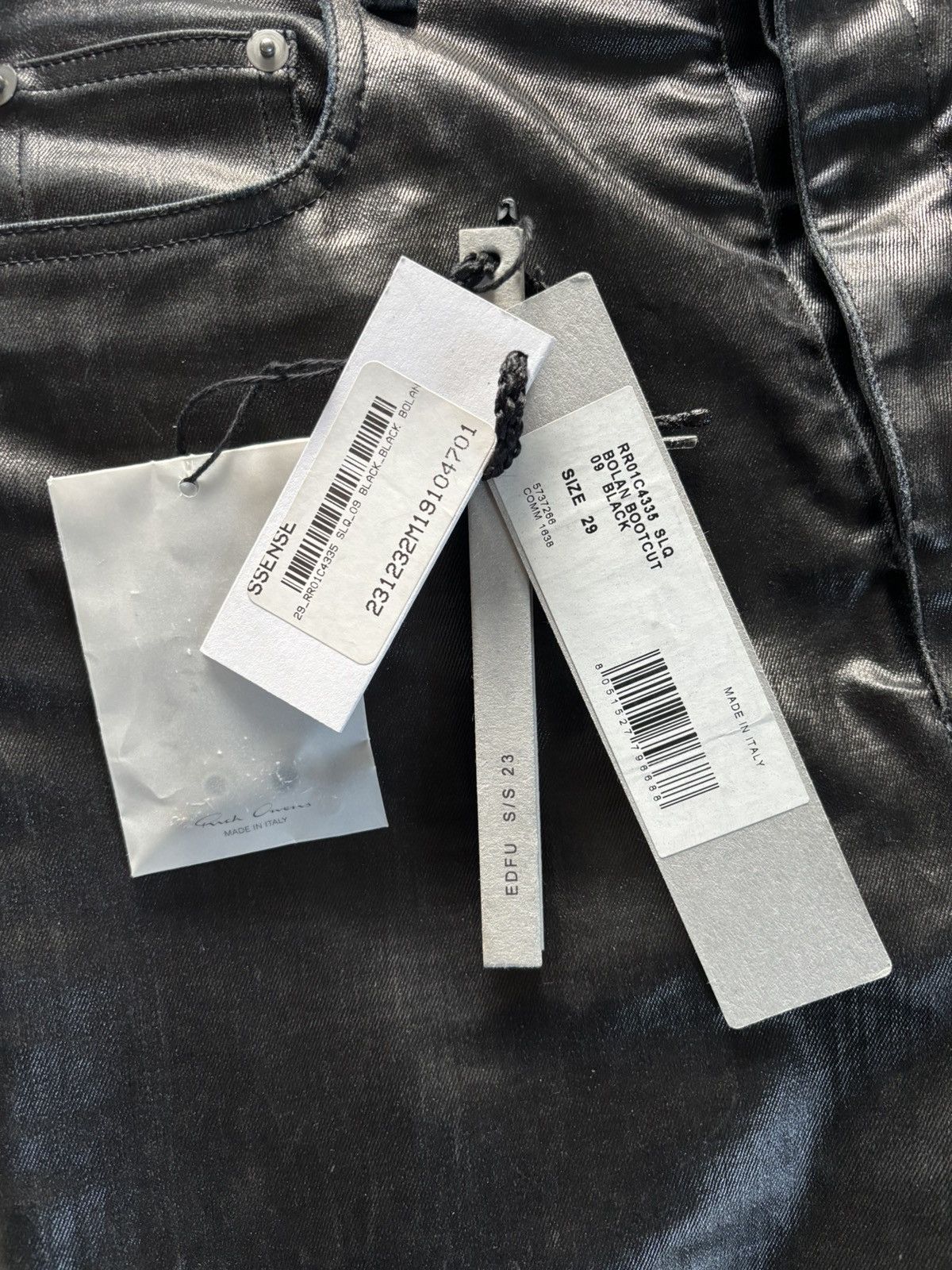 Rick Owens Rick Owens mainline black wax coated bolan pants Size US 29 - 5 Thumbnail