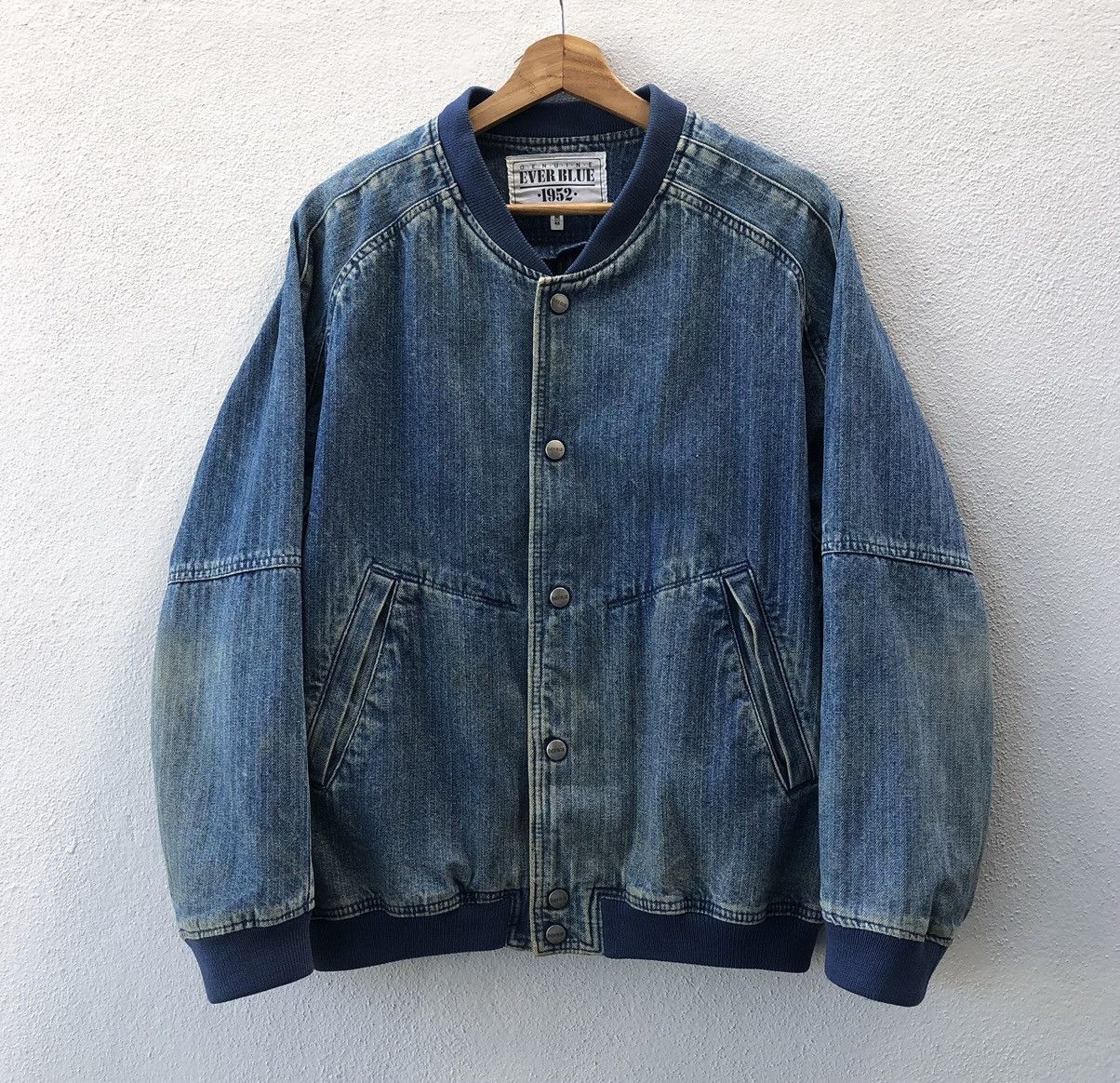 Vintage Vintage Ever Blue 1952 Striped Denim Bomber Jacket Size US M / EU 48-50 / 2 - 6 Thumbnail