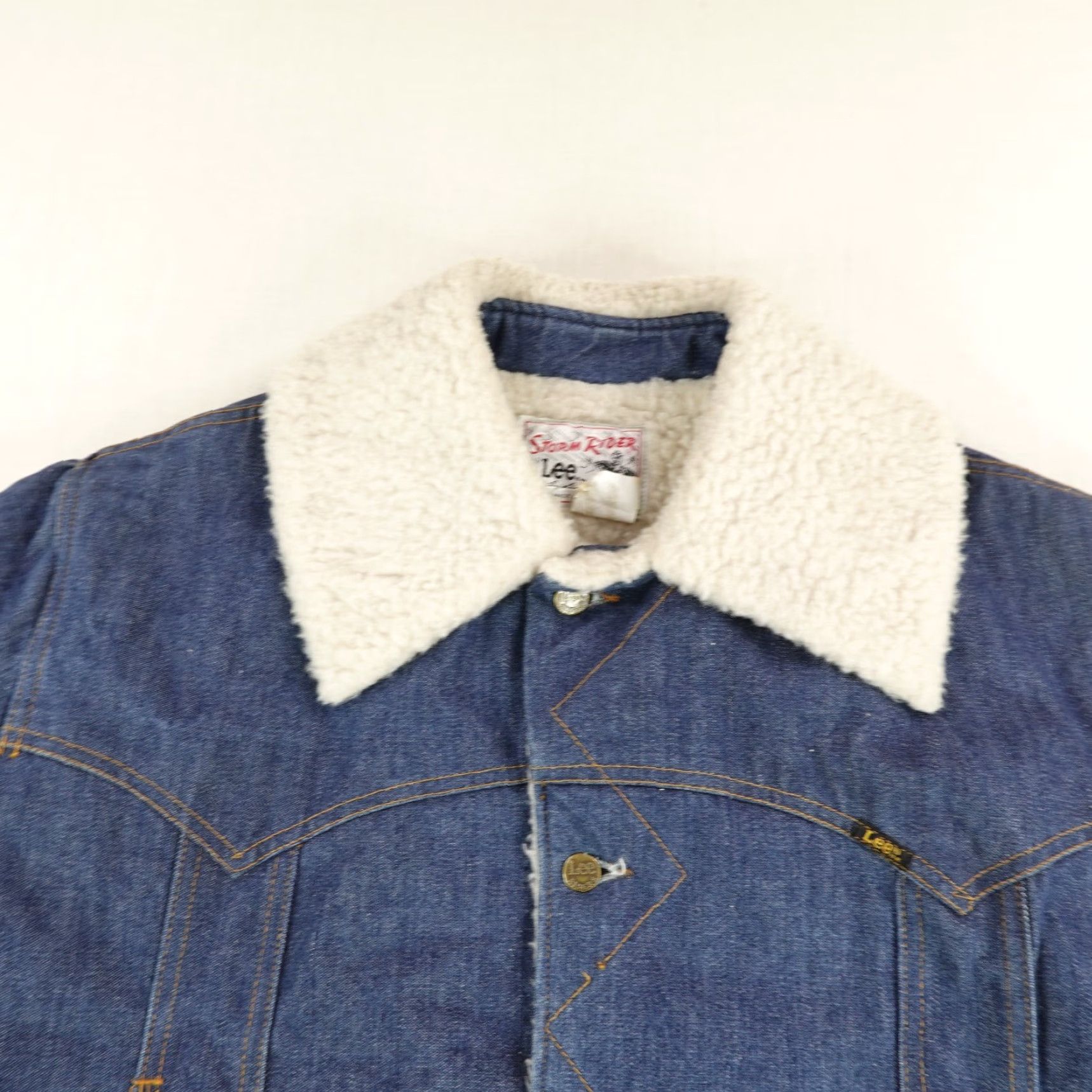 Lee Lee Vintage Storm Rider Jacket XL Blue Denim Chore Coat Mens 70s Jacket Coat Size US 36 / EU 52 - 2 Thumbnail
