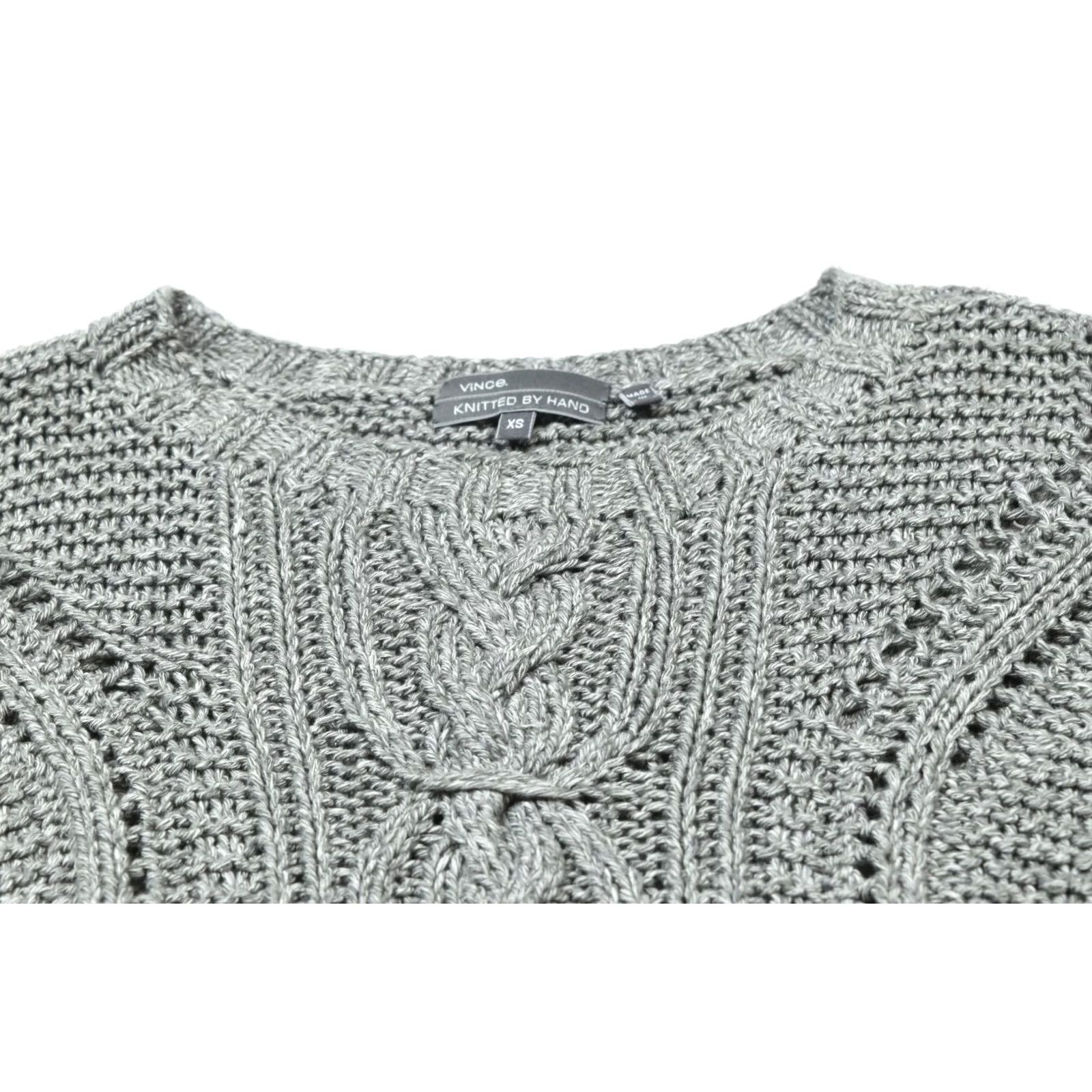 Vince Vince Gray Knit Sweater Long Sleeve Pullover Womens XS Regular Size Pullover Knit Pattern Solid Winter Fall Spring Casual Women’s Size XS / US 0-2 / IT 36-38 - 3 Thumbnail