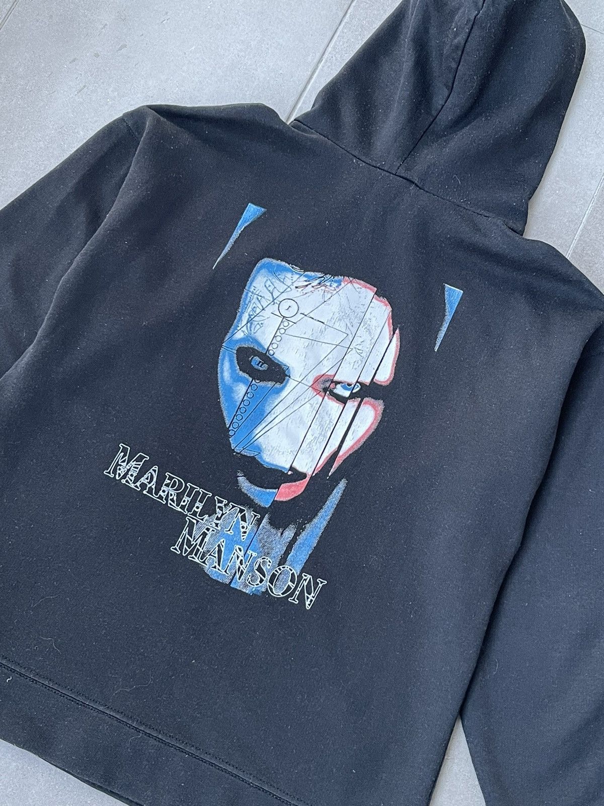 Band Tees × Marilyn Manson × Vintage Vintage Marilyn Manson Back Logo Printed Black Hoodie Size US M / EU 48-50 / 2 - 10 Thumbnail