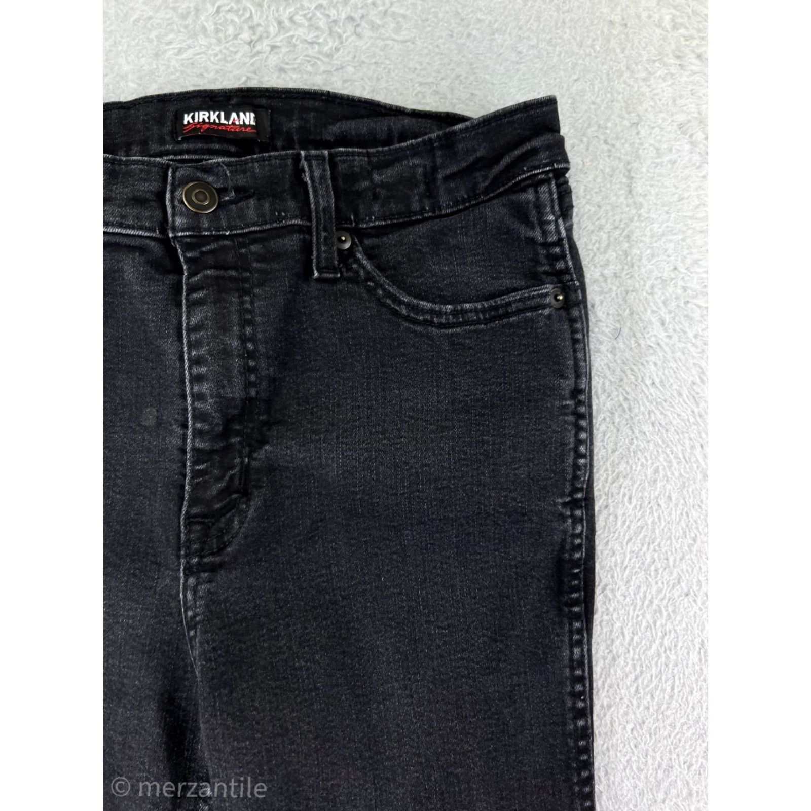 Vintage Kirkland Jeans Women's 12 Black Denim Skinny Certification: Dark Wash Cotton Blend Pants Size 34" / US 12 / IT 48 - 6 Thumbnail