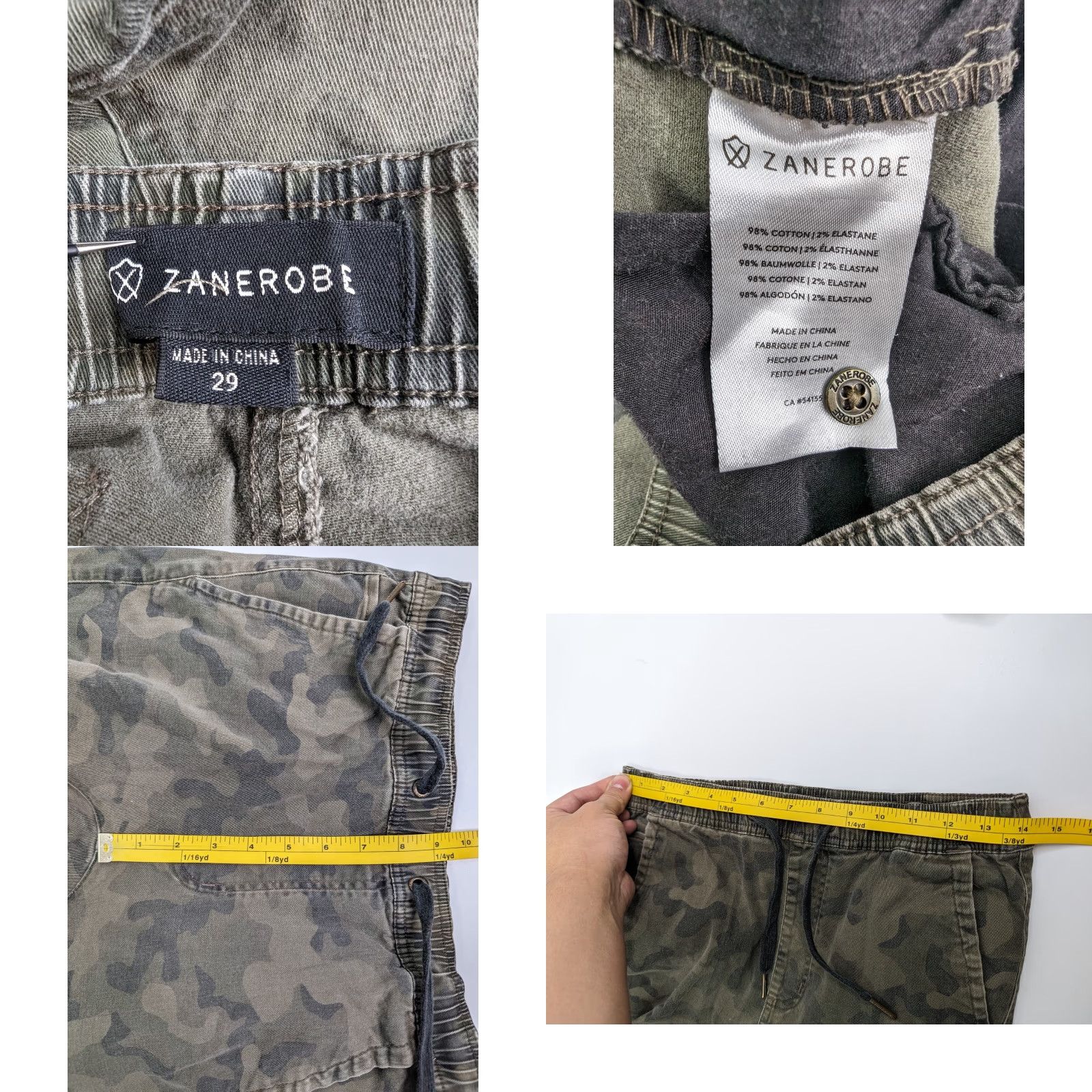Zanerobe ZANEROBE SURESHOT JOGGER Pants Camouflage Camo Cotton Twill Regular Men 29 Inseam 29 Waist 29 Elastic Drawstring Slim Tapered Shirt not applicable Size US 28 / EU 44 - 8 Thumbnail