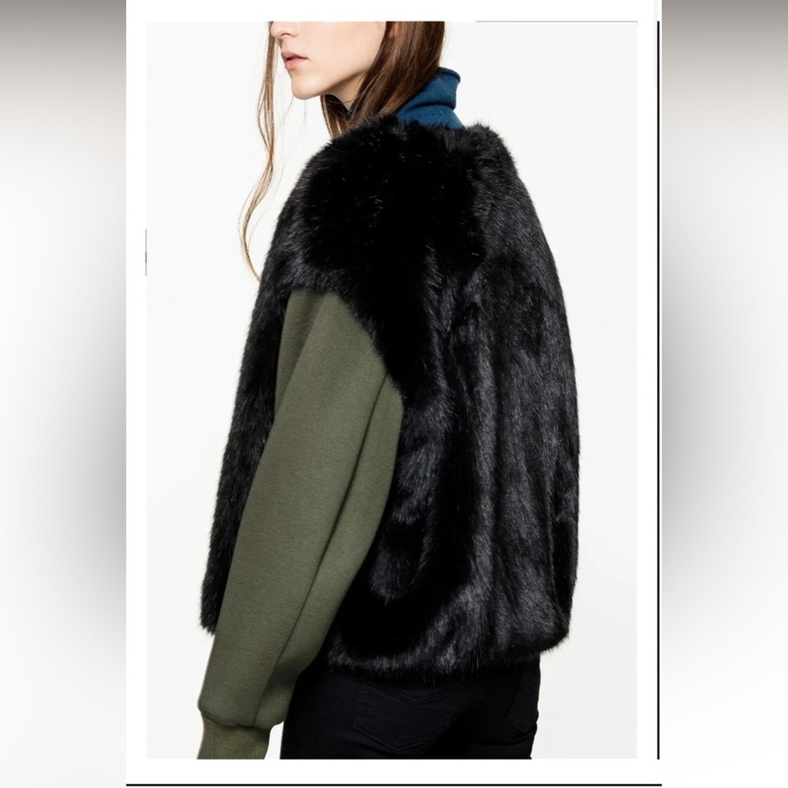 Zadig & Voltaire Zadig & voltaire Kassy Faux Fur Vest Jacket L Green Black Size L / US 10 / IT 46 - 3 Thumbnail
