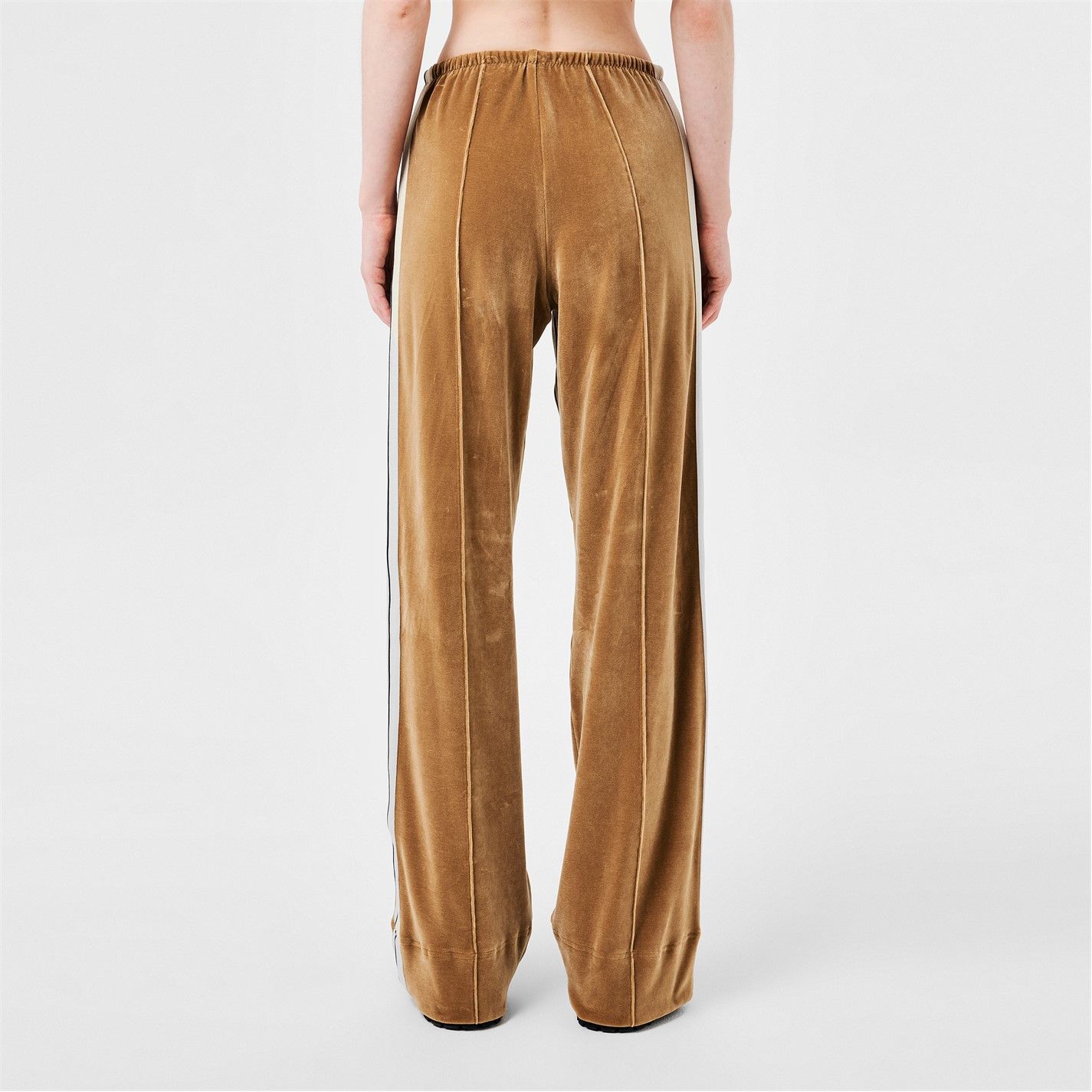 Palm Angels o1g2r1mq0325 Velvet Loose Track Pant in Brown & White Size 27" / US 4 / IT 40 - 3 Thumbnail