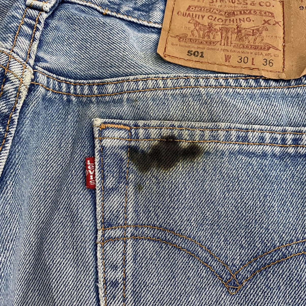 Levi's Size 29x36 Vintage 1997 Levis 501 Faded Blue Denim Jeans Size US 29 - 22 Thumbnail