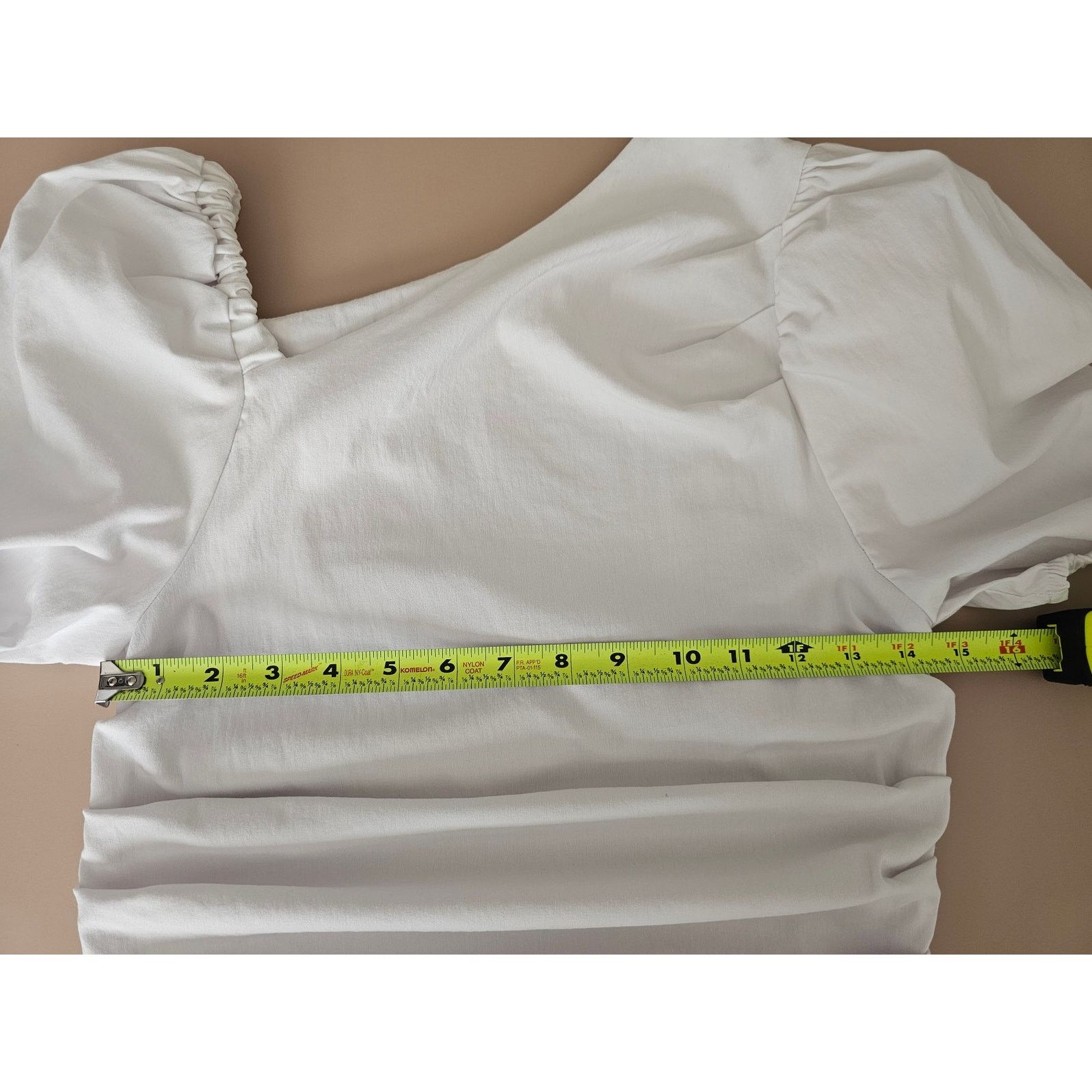 Anthropologie MAEVE Anthropologie White Slim Puff-Sleeve Ruched Dress S Size S / US 4 / IT 40 - 5 Thumbnail