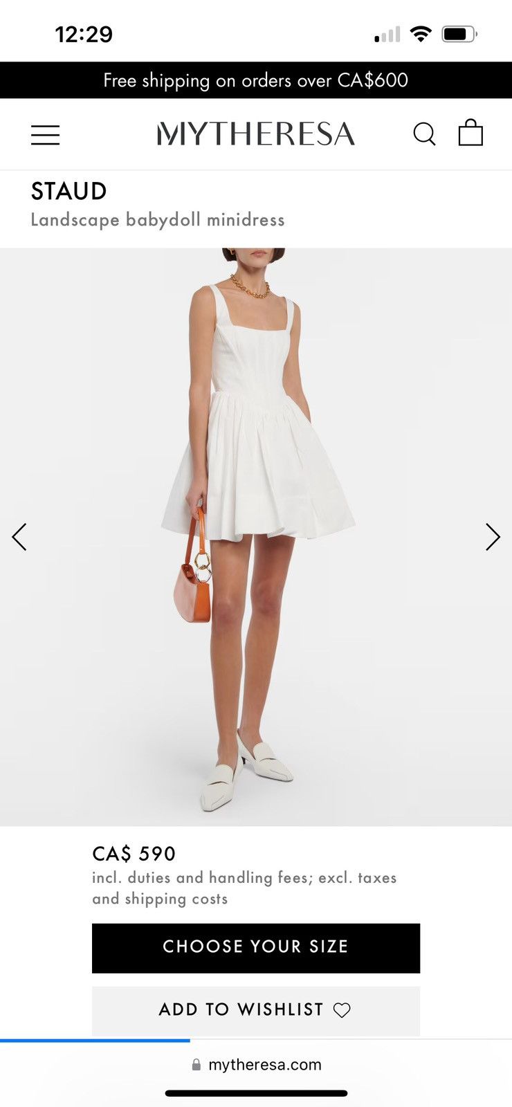 image of Staud White Mini Dress, Women's (Size XL)