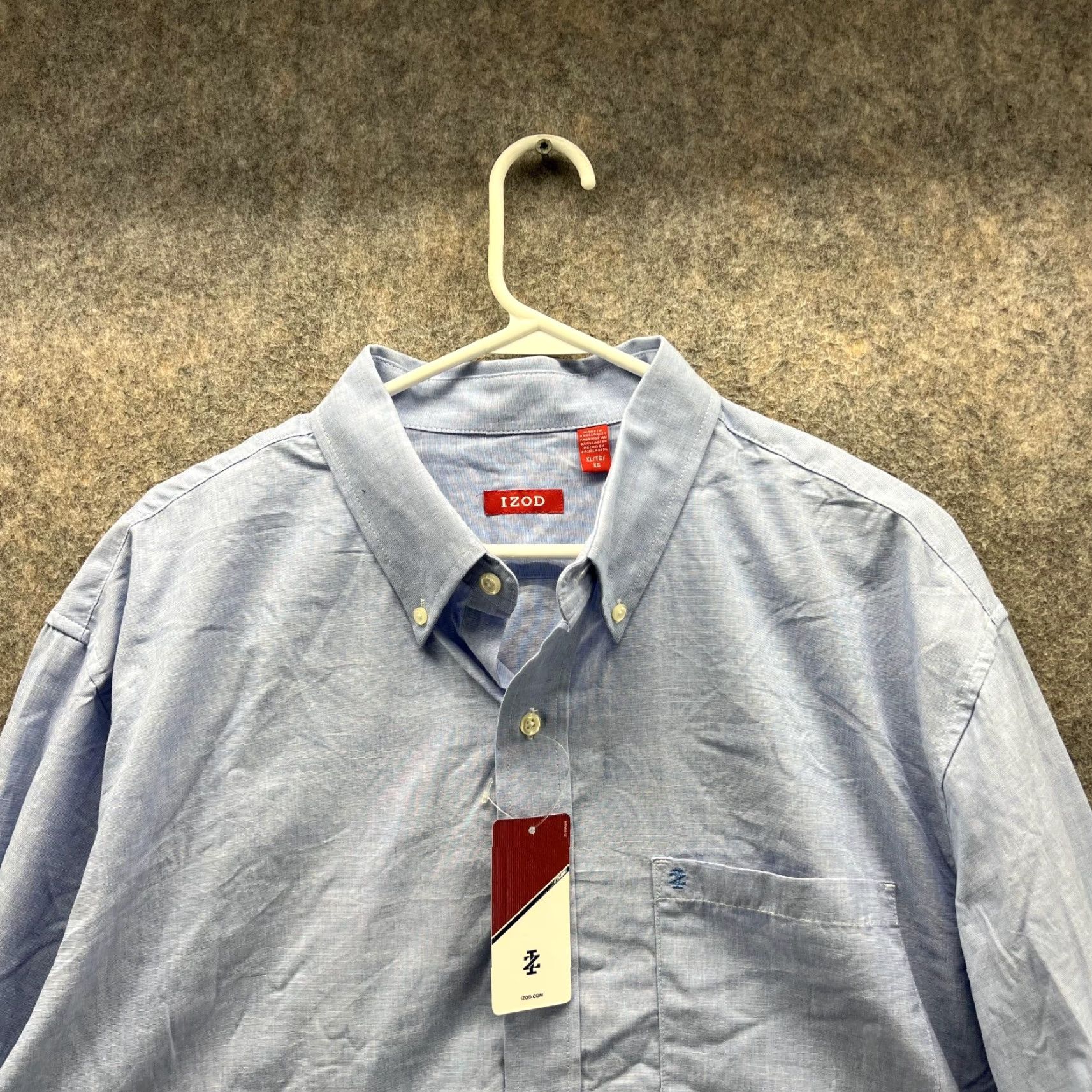Izod IZOD Shirt Men XL Blue Cotton Button-Down Collared Long Sleeve Casual Preppy Dress New Vintage No Size US XL / EU 56 / 4 - 3 Thumbnail