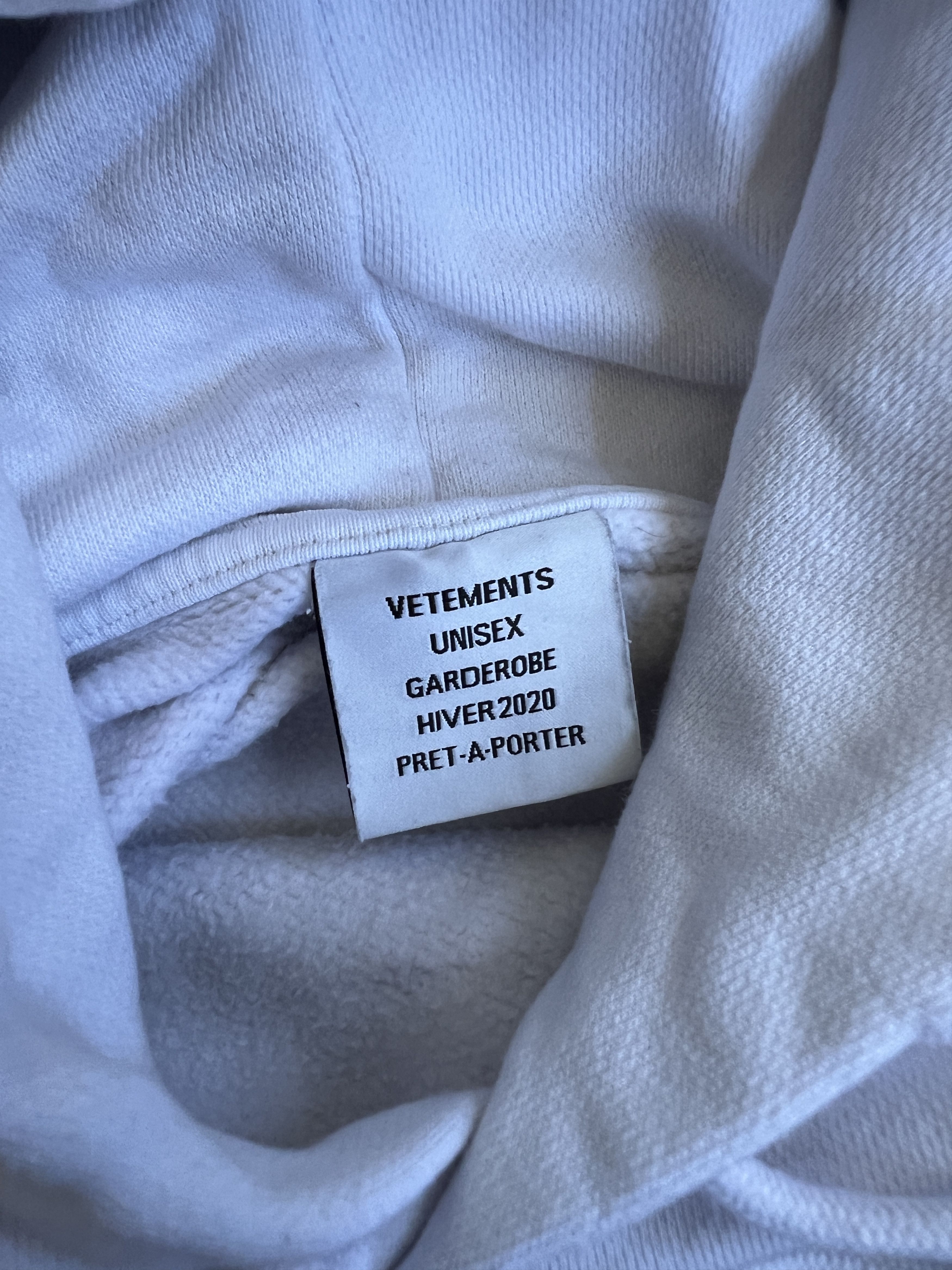 Vetements Vetements Marianas Web White Distressed Hoodie Size Medium Size US L / EU 52-54 / 3 - 3 Thumbnail