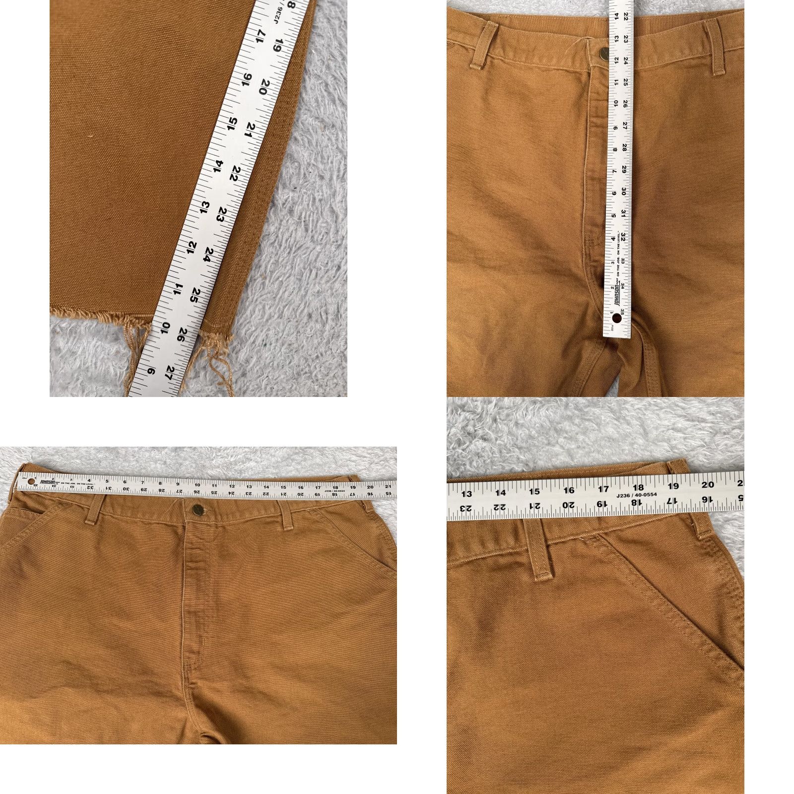 Carhartt Carhartt Pants Mens 40x25 Brown Canvas Carpenter Workwear Raw Hem Distressed Size US 40 / EU 56 - 8 Thumbnail