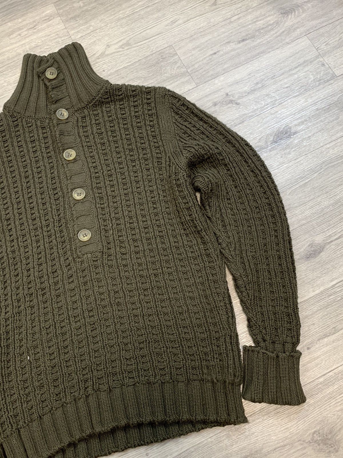 Dolce & Gabbana D&G Olive Green Cable Knit Wool Sweater XL Size US L / EU 52-54 / 3 - 3 Thumbnail