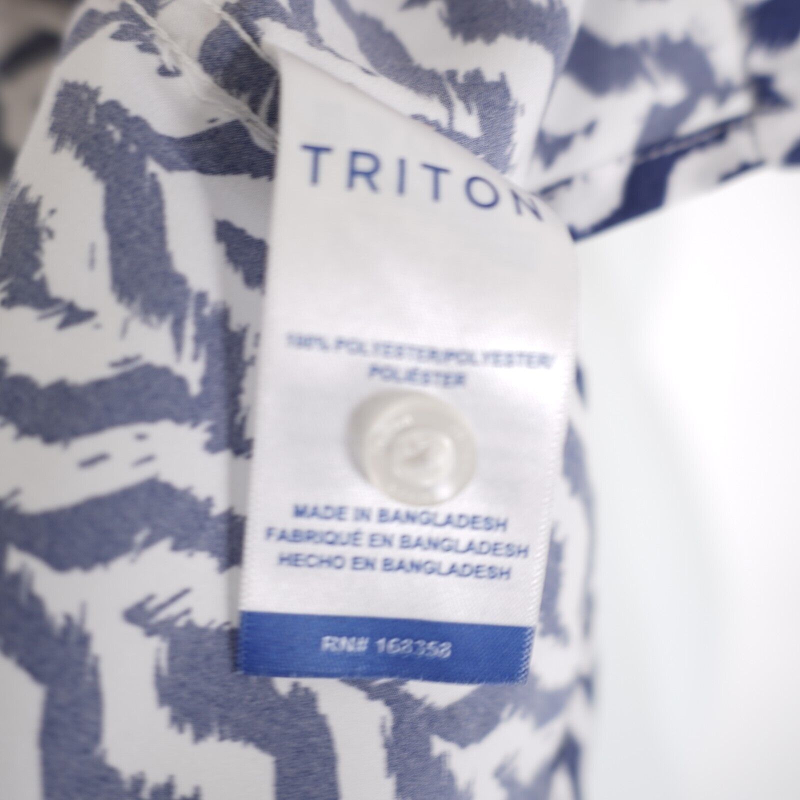 Designer Triton Blue White Zebra Striped Large Stretchy Polyester Dre Size US L / EU 52-54 / 3 - 11 Thumbnail