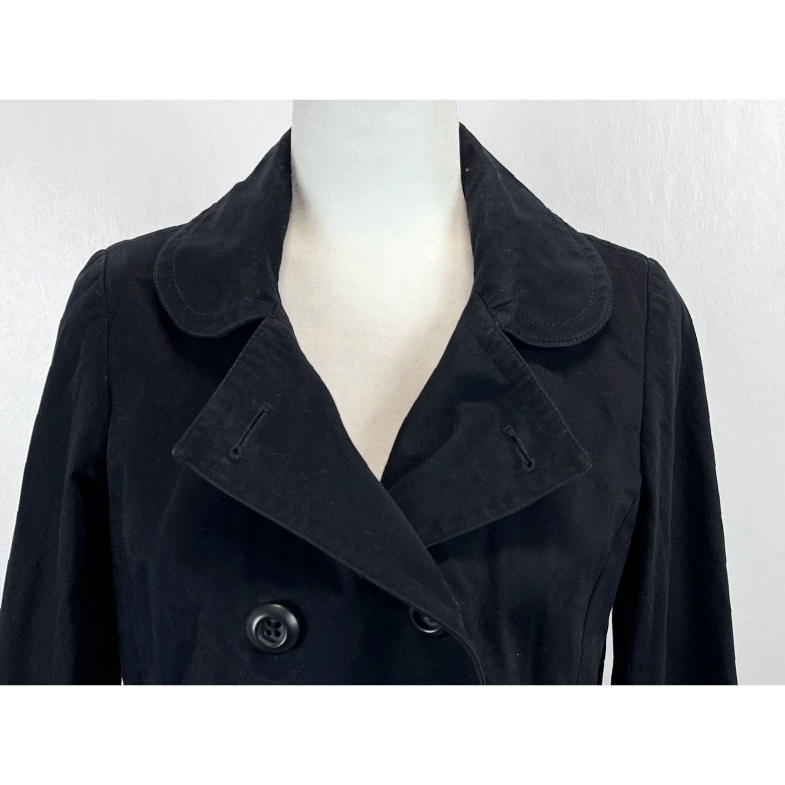 J.Crew VINTAGE J.CREW Short Double Breasted Jacket Womens Size 2 Black Lined Classic Nautical Preppy Knit? No, jacket. Size 26" / US 2 / IT 38 - 7 Thumbnail