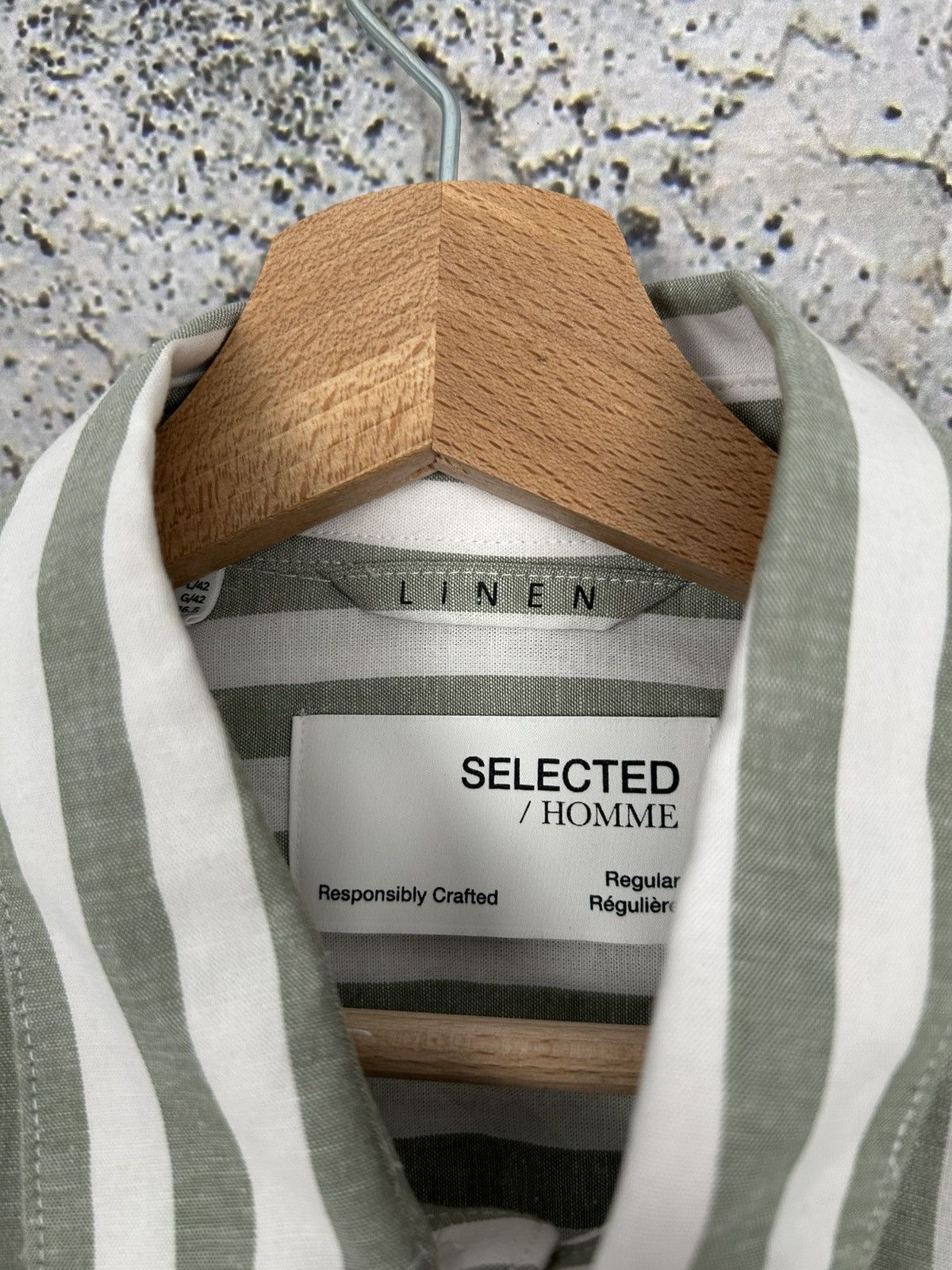 Selected Homme Selected Homme Linen Stripe Shirt Summer Elegant Minimalist Size US L / EU 52-54 / 3 - 4 Thumbnail