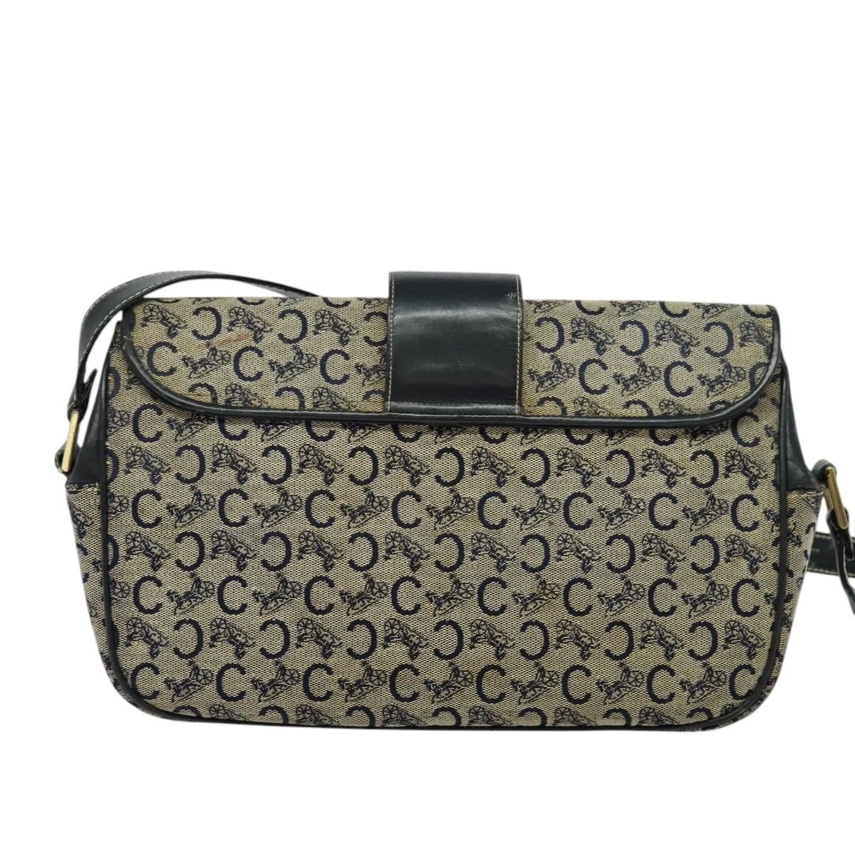 Celine CELINE C Sulky Shoulder Bag Canvas Navy Gold Size ONE SIZE - 3 Thumbnail