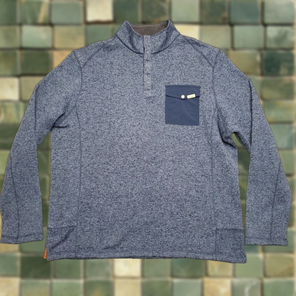 Vintage VINTAGE Woolrich Sweater Mens XL Blue Heather 1/4 Snap T Pullover Casual Gorp Logo Mock Neck All Seasons Size US XL / EU 56 / 4 - 1 Thumbnail