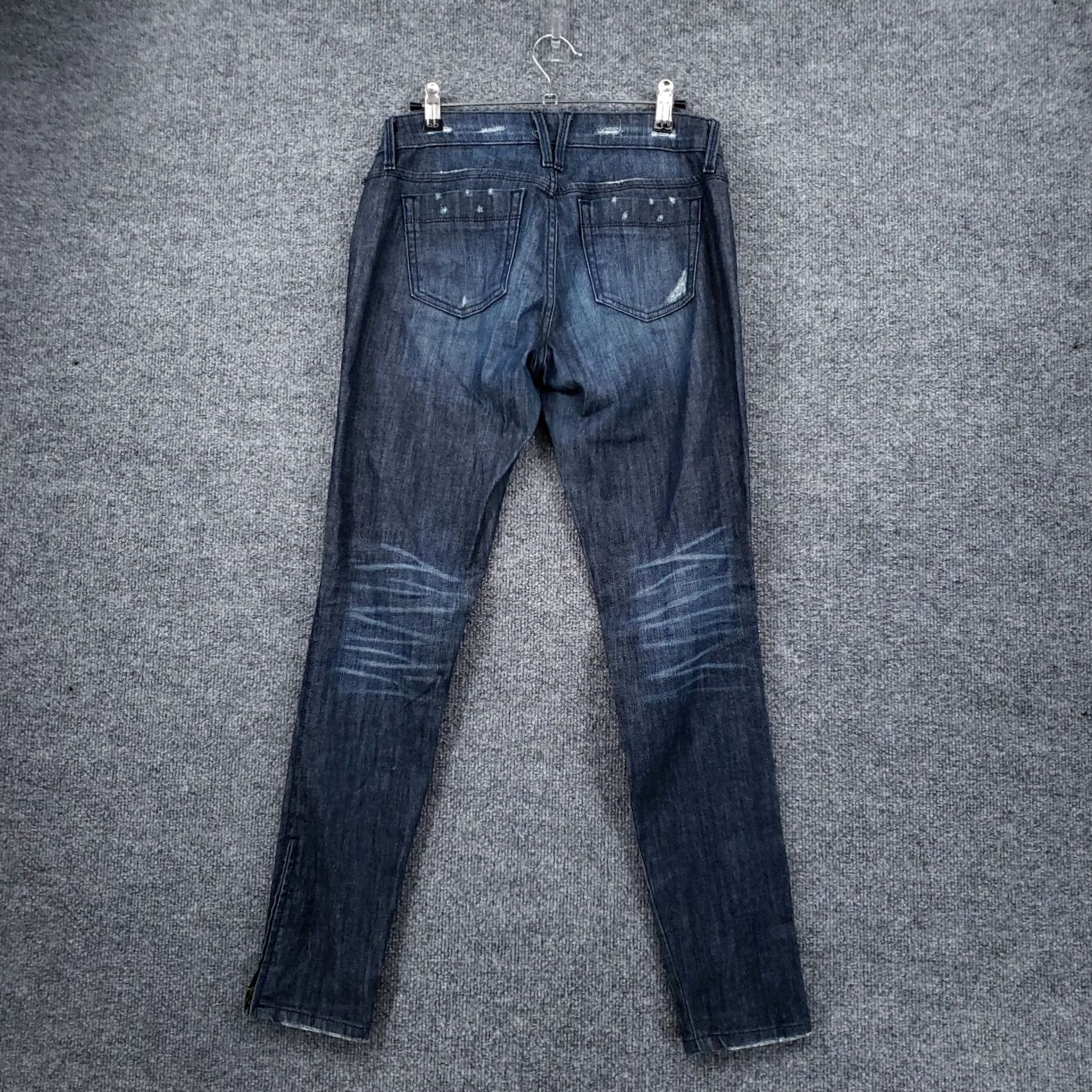 Forever 21 FOREVER 21 Jeans Womens Skinny Ankle Zip Distressed Rinse Blue Denim Low Rise Size 26" / US 2 / IT 38 - 2 Thumbnail
